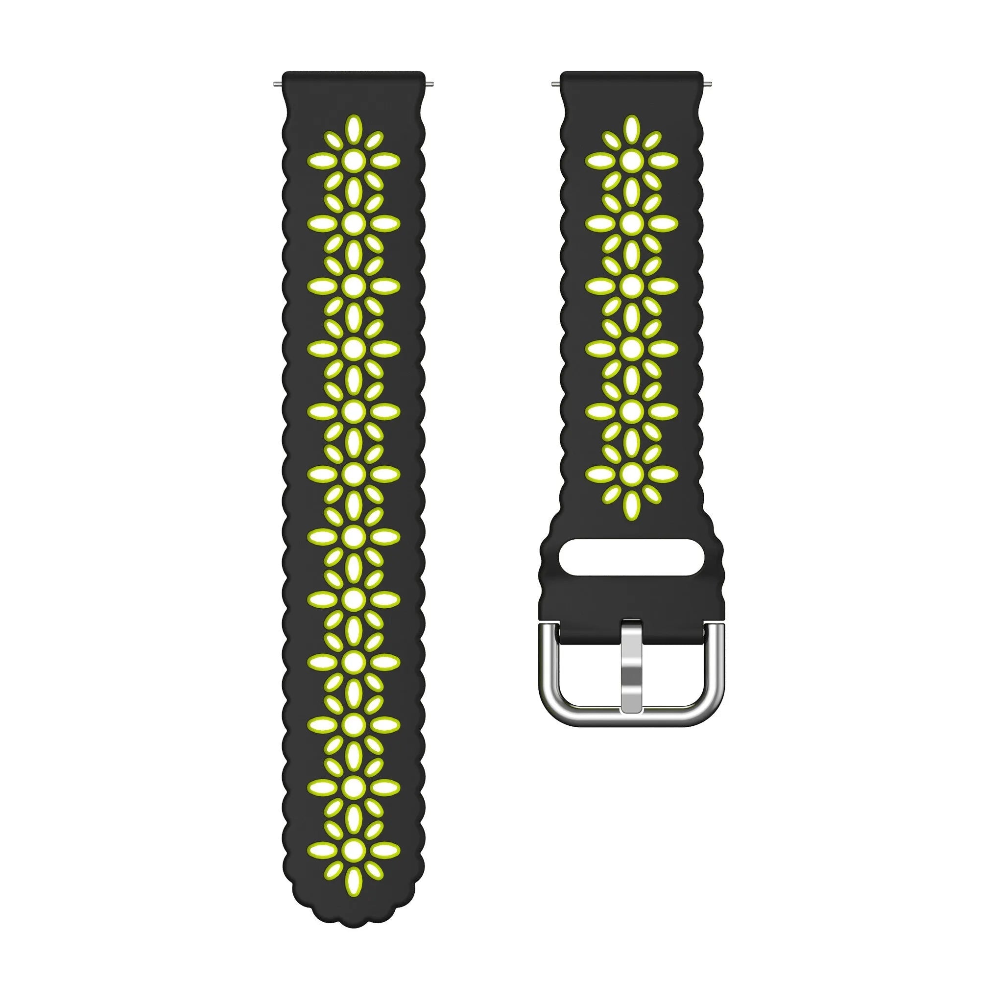 Correa de silicona con relieve Amazfit Bip 3 (Pro) (negro/verde)