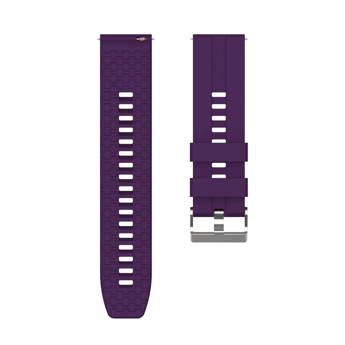 Silicone Strap 'Extreme', purple, laid flat, separate parts, direct top view