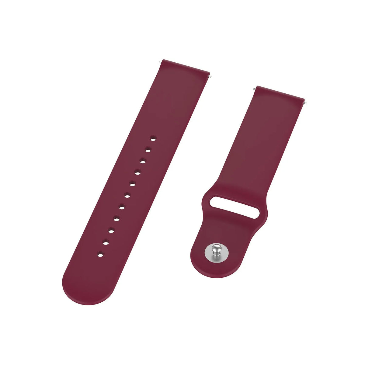 Silicone Sport Strap, laid flat, separate parts, direct top view