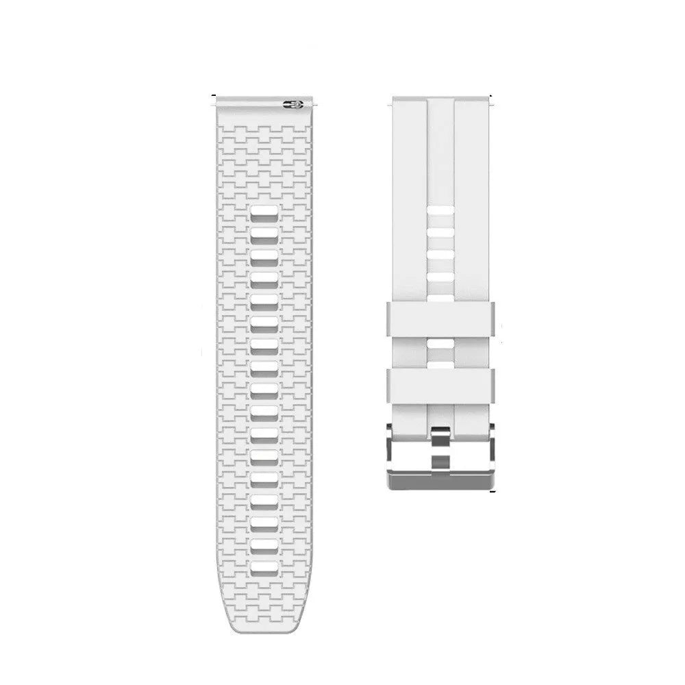 Silicone Strap 'Extreme', white, laid flat, separate parts, direct top view
