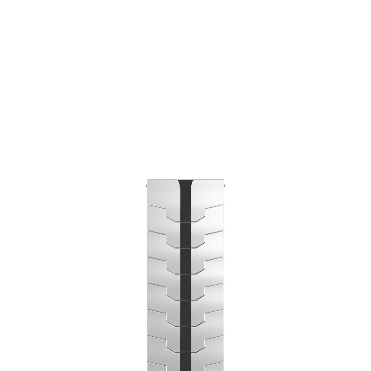 Steel Iron Strap, silver/black, laid flat, joined, direct top view