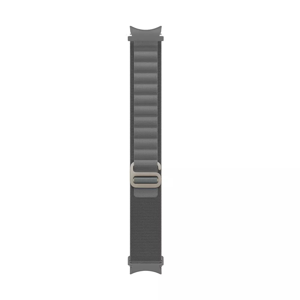 Alpine Nylon Strap, dark grey, laid flat, joined, direct top view