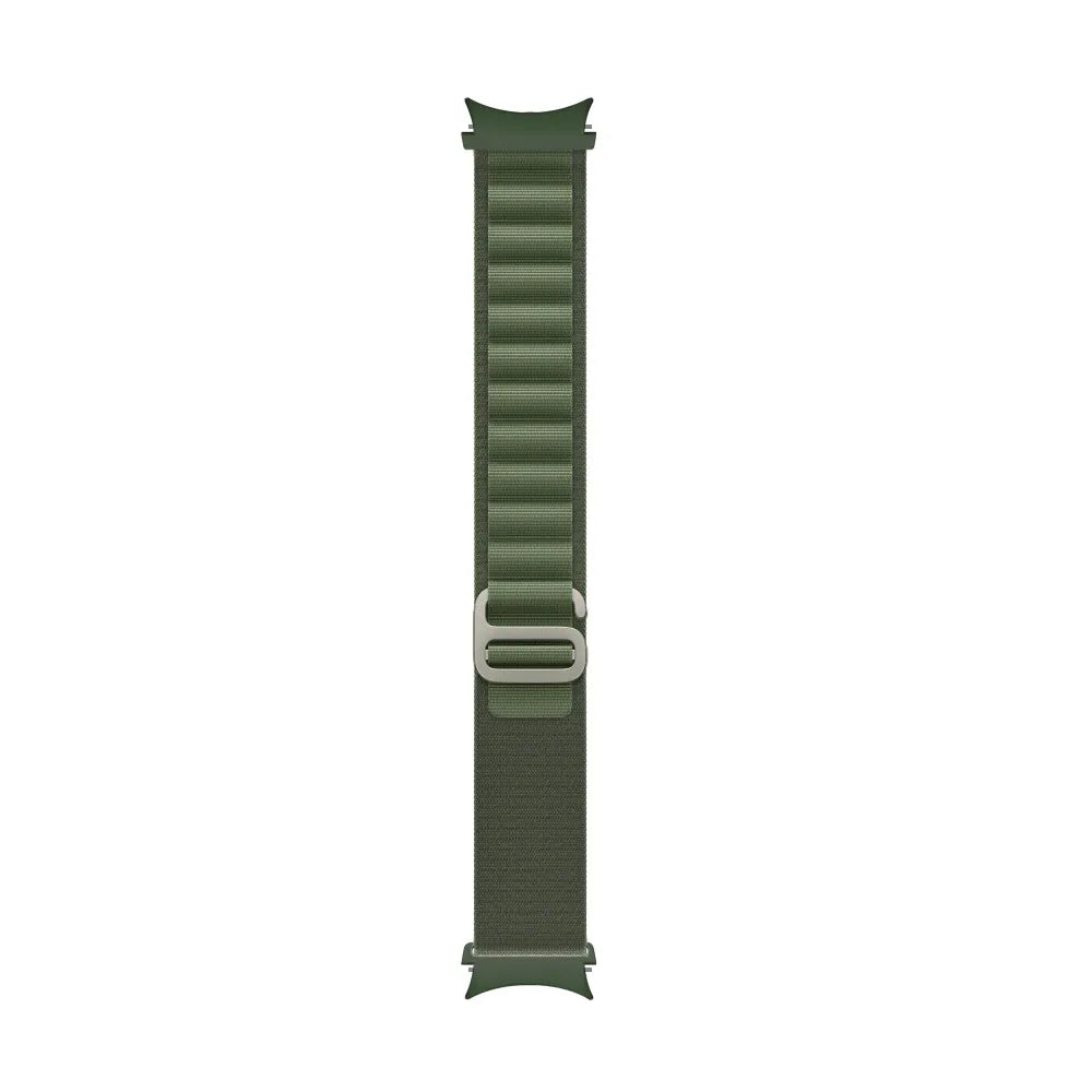 Alpine Nylon Strap, green, laid flat, joined, direct top view