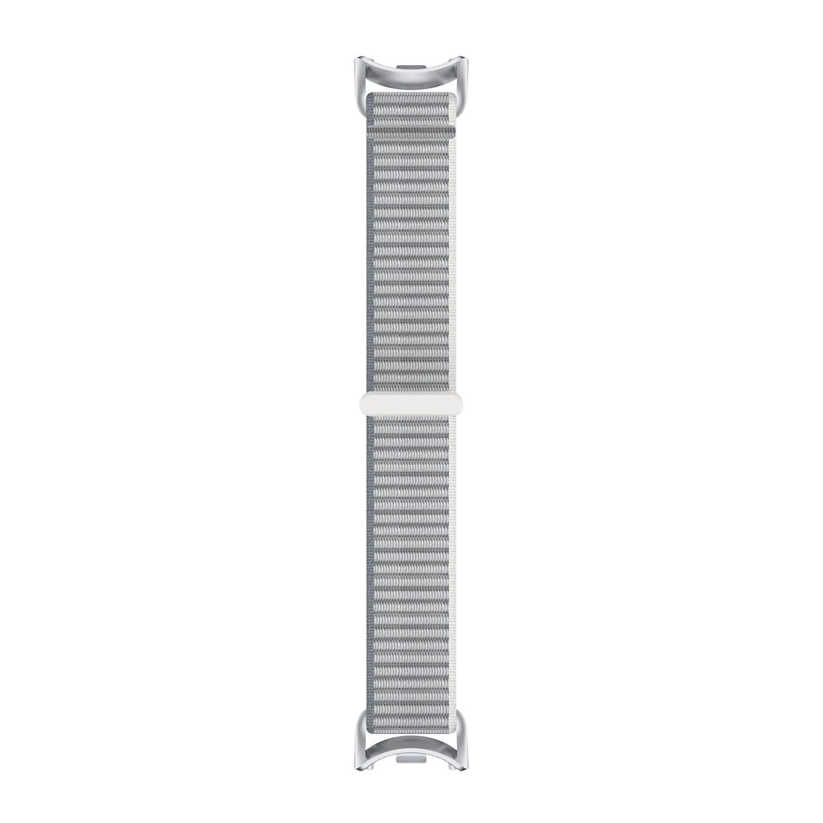 Modern Nylon Strap, grey, laid flat, joined, direct top view