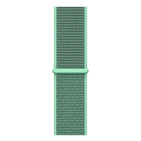 Nylon Strap, mint, laid flat, joined, direct top view