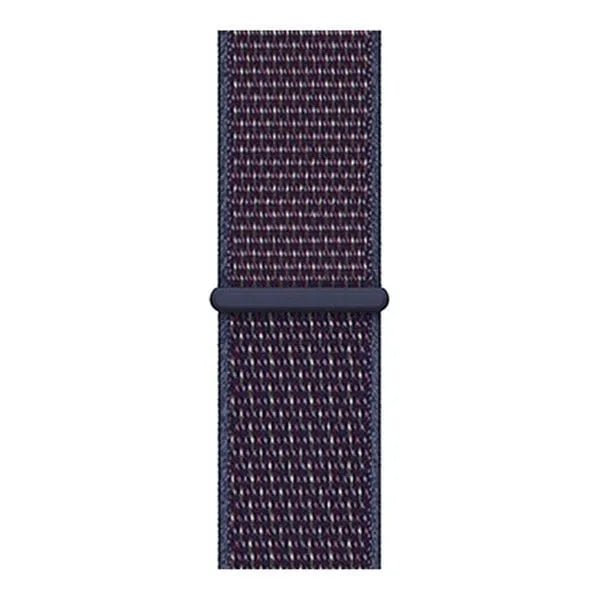 Nylon Strap, indigo, laid flat, joined, direct top view