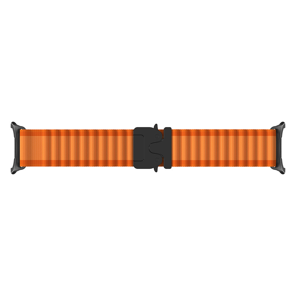 Samsung Galaxy Watch 8 Classic Outdoor Nylon Strap with P-Buckle (Orange/Black)