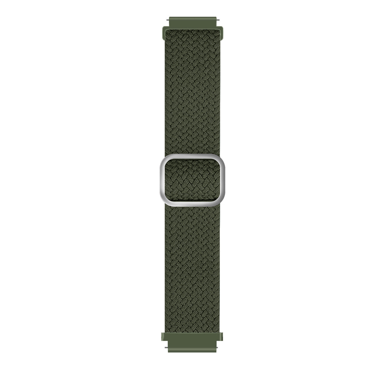 Nylon Adjustable Braided Strap, green, laid flat, joined, direct top view