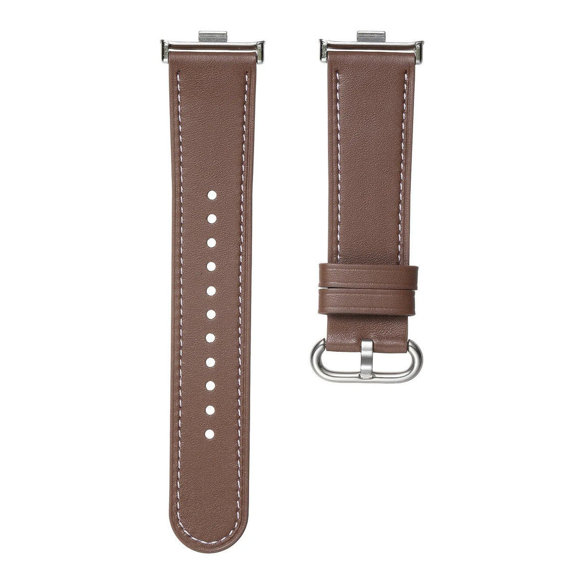 Leather Strap, laid flat, separate parts, top and underside view