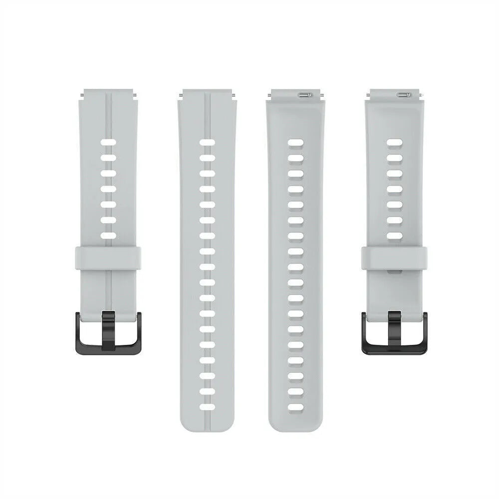 Silicone Strap, laid flat, separate parts, top and underside view