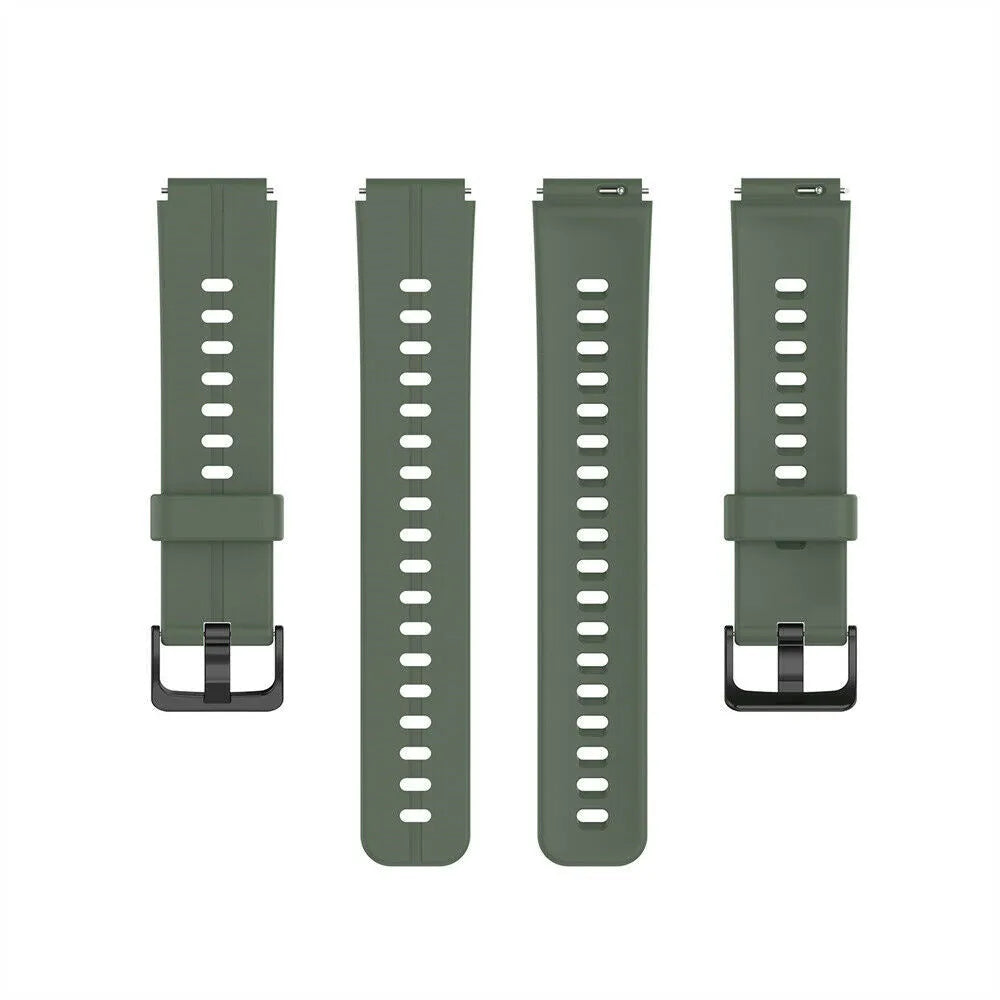 Silicone Strap, laid flat, separate parts, top and underside view