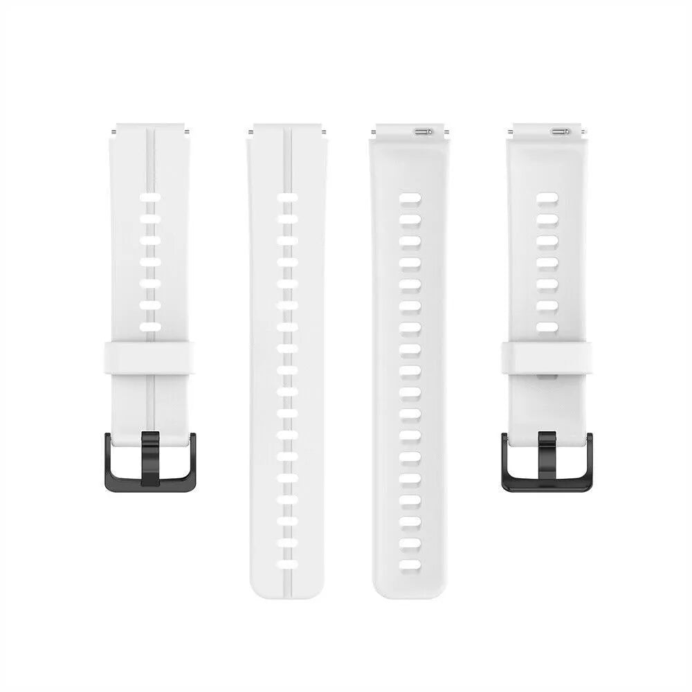 Silicone Strap, laid flat, separate parts, top and underside view