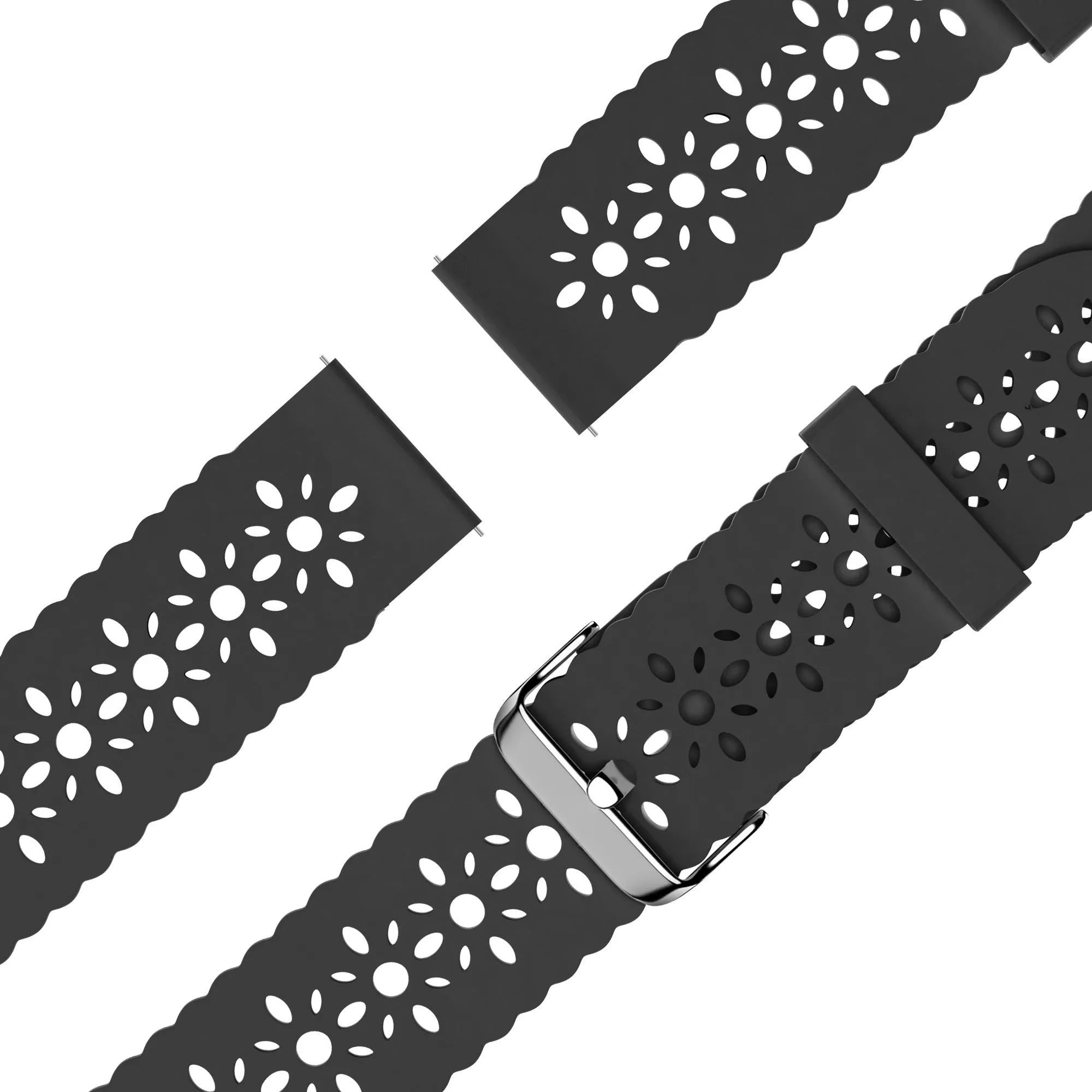 Bandz Coros Apex 42mm Patterned Silicone Strap (Black)