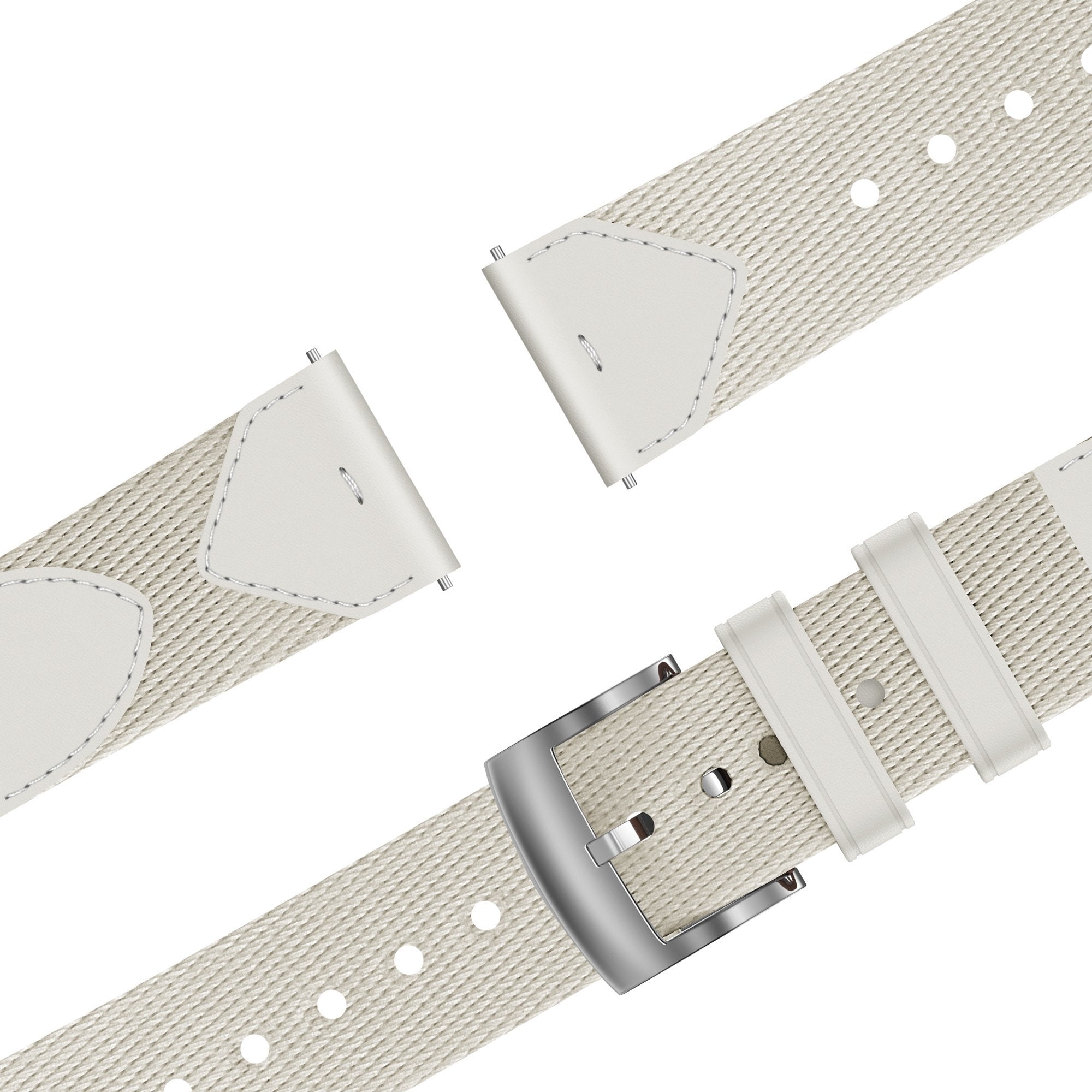 Bandz Correa cuero híbrida 'Easy Fit' Huawei Watch GT 5 - 41mm (blanco estrella)