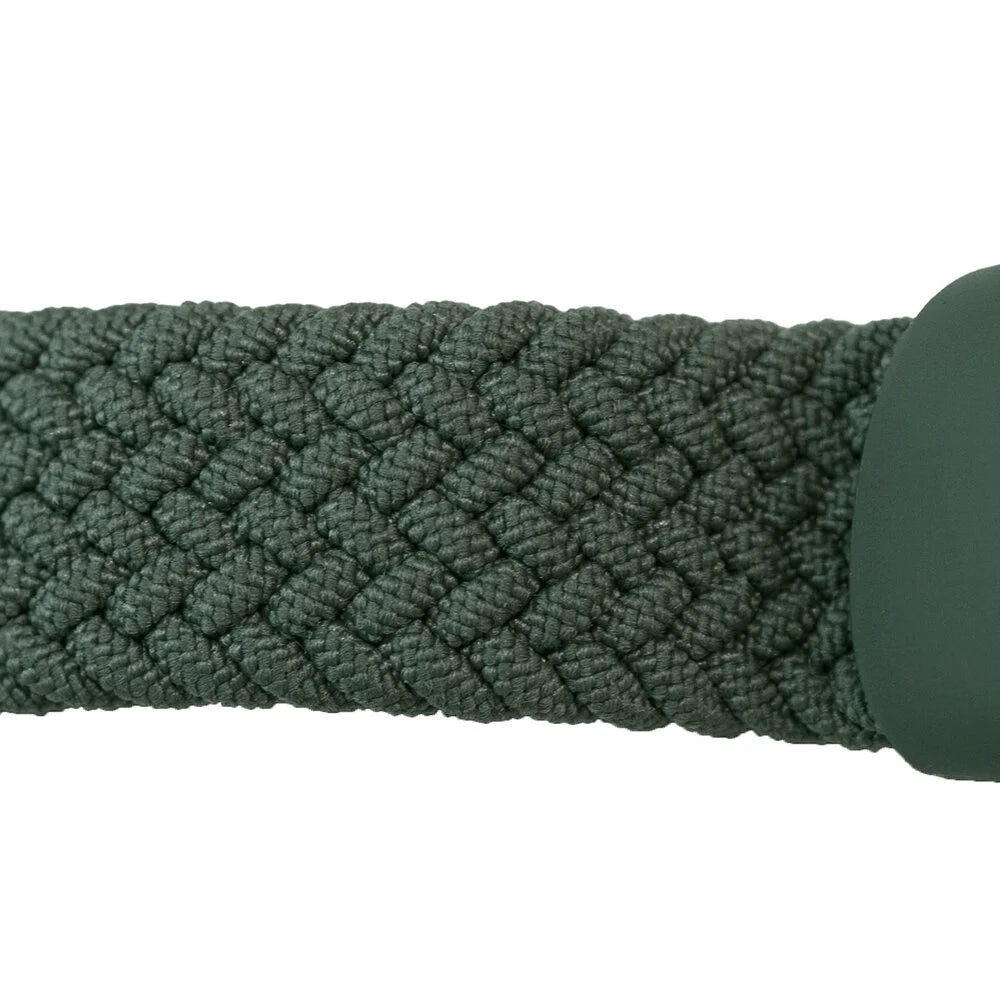 Nylon Mi Braided Strap, green, laid flat, joined, 45° top view