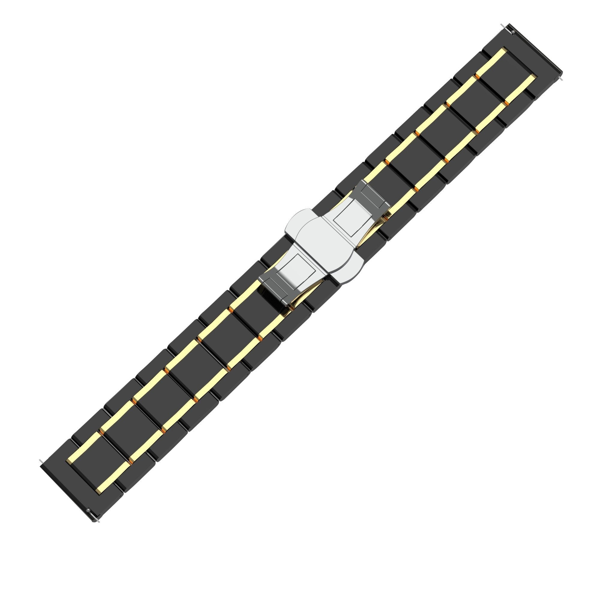 Correa ceramica con establones Samsung Galaxy Watch 6 Classic 47mm (negro/dorado)