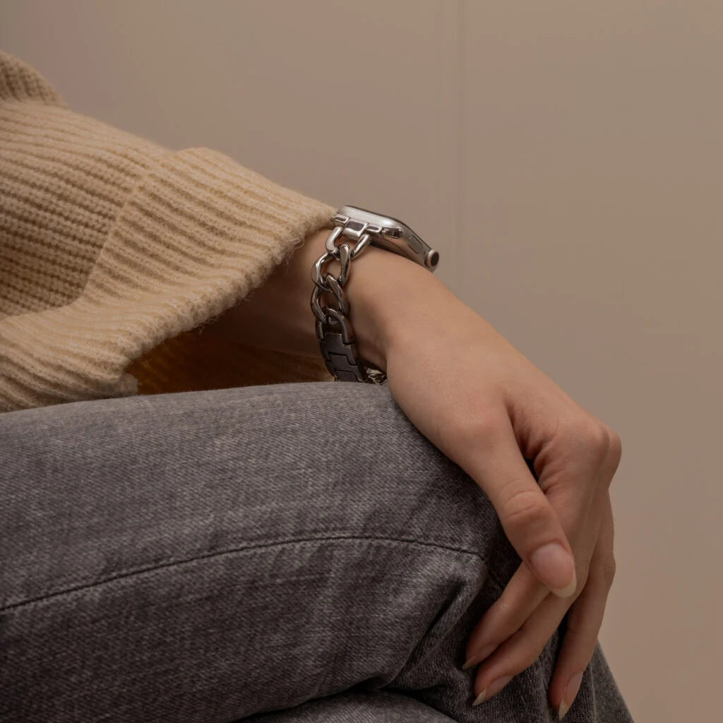 Correa cadena de acero Apple Watch (plata)