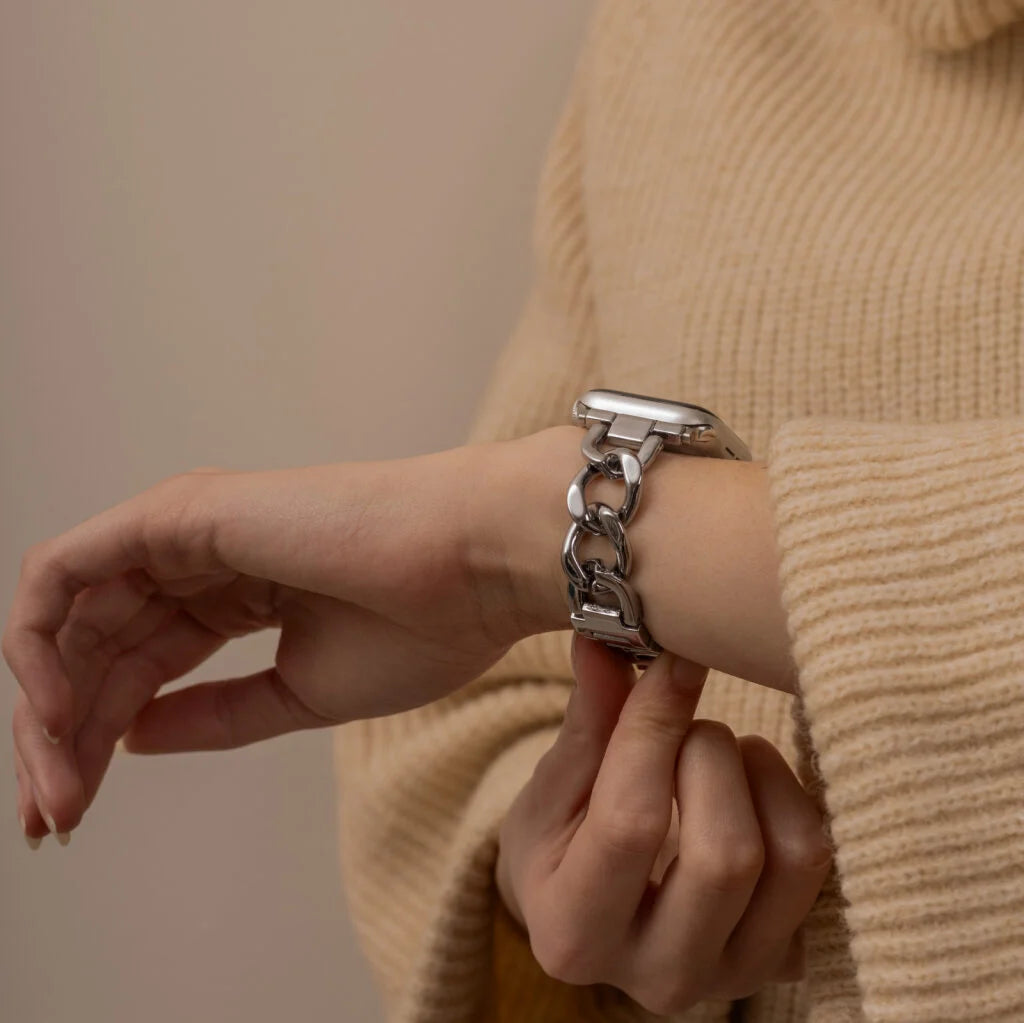 Correa cadena de acero Apple Watch (plata)