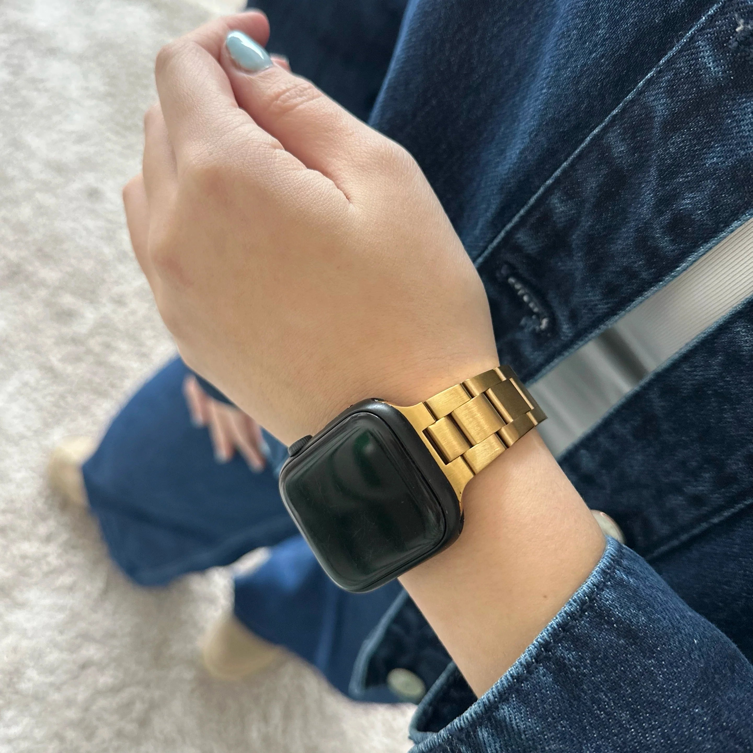 xoxo Wildhearts Correa acero fina Apple Watch (dorado)