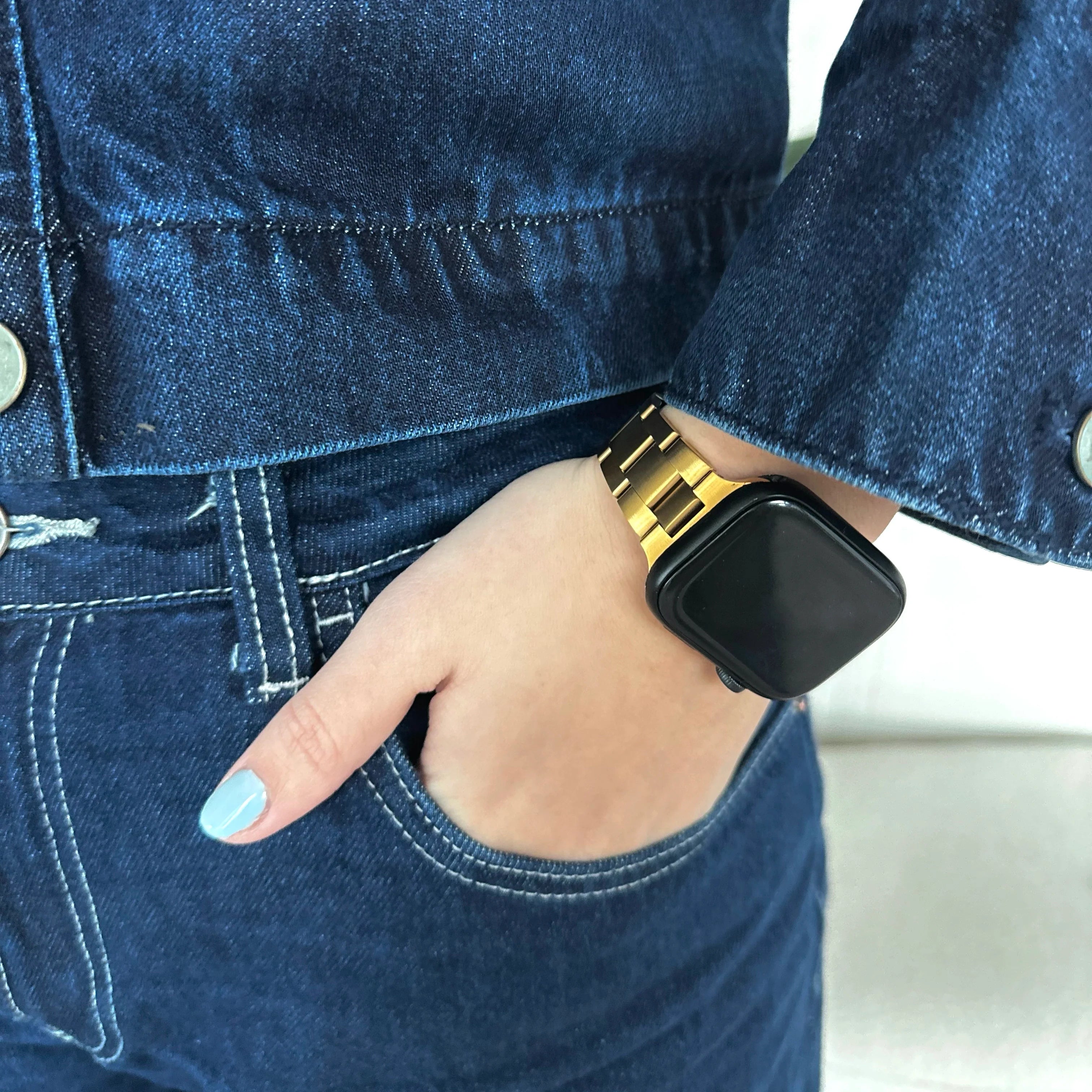 xoxo Wildhearts Correa acero fina Apple Watch (dorado)