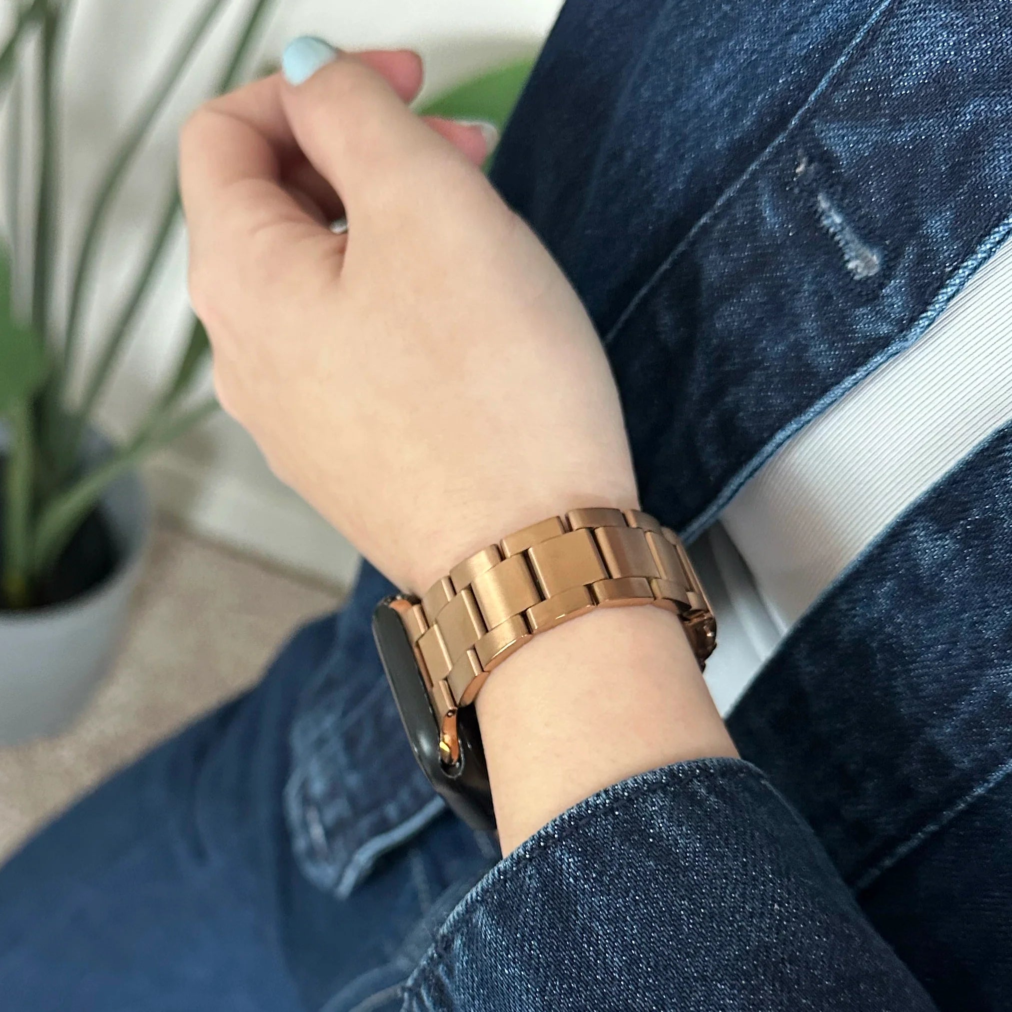 xoxo Wildhearts Correa acero fina Apple Watch (oro rosado)
