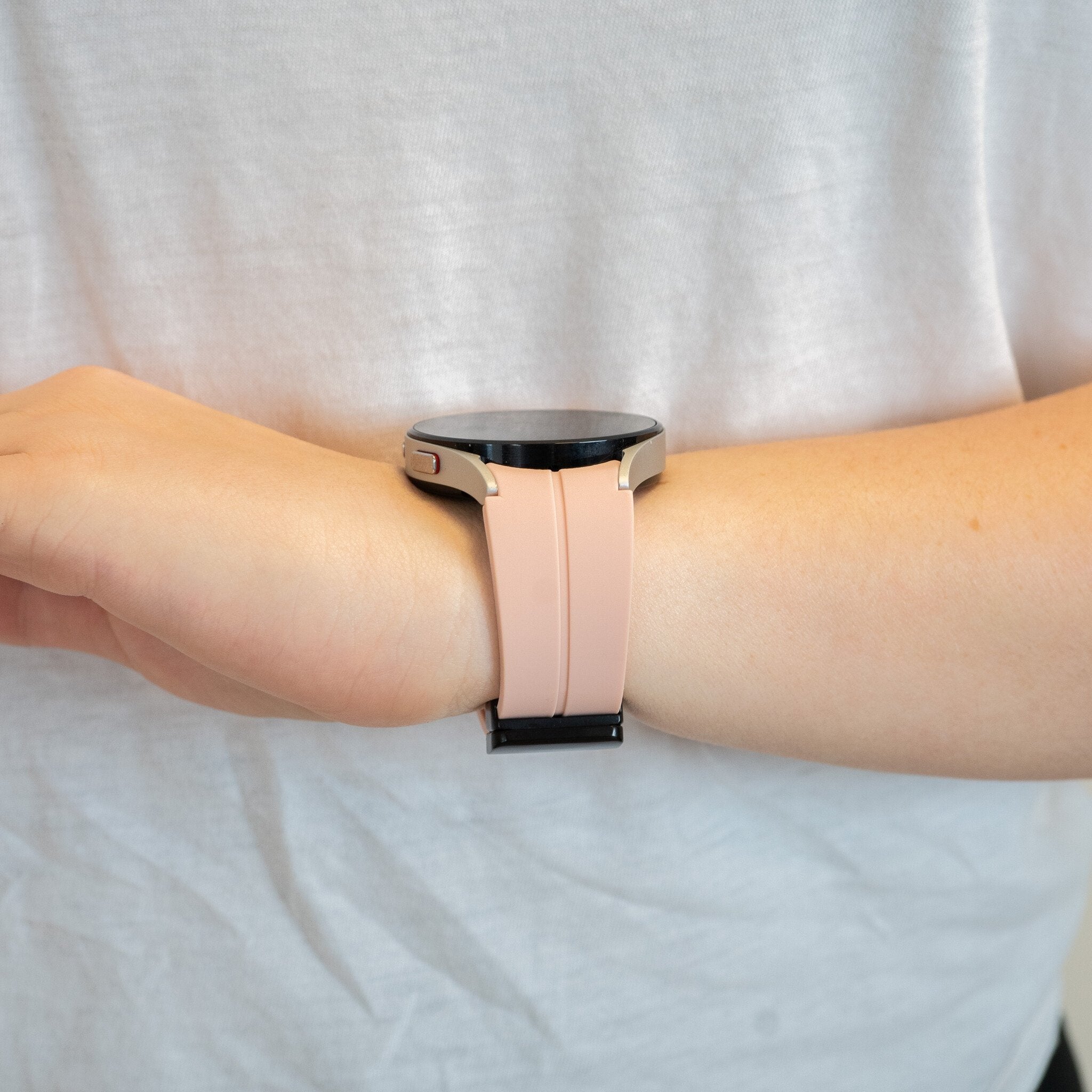 Bandz Samsung Galaxy Watch 6 Classic 43mm Silicone Strap with D-Buckle (Pink)