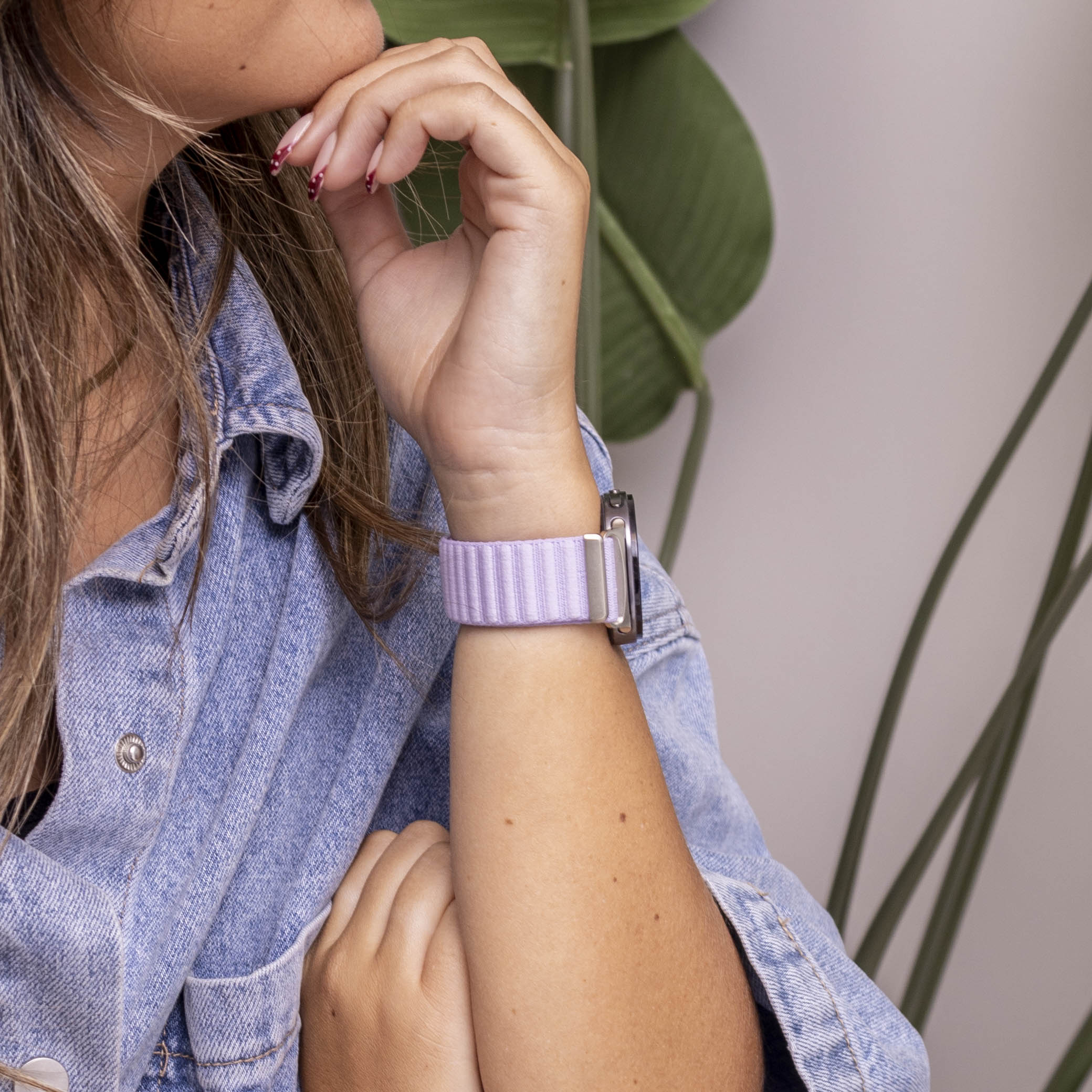 Correa nylon Wave Samsung Galaxy Watch 8 - 40mm (morado claro)