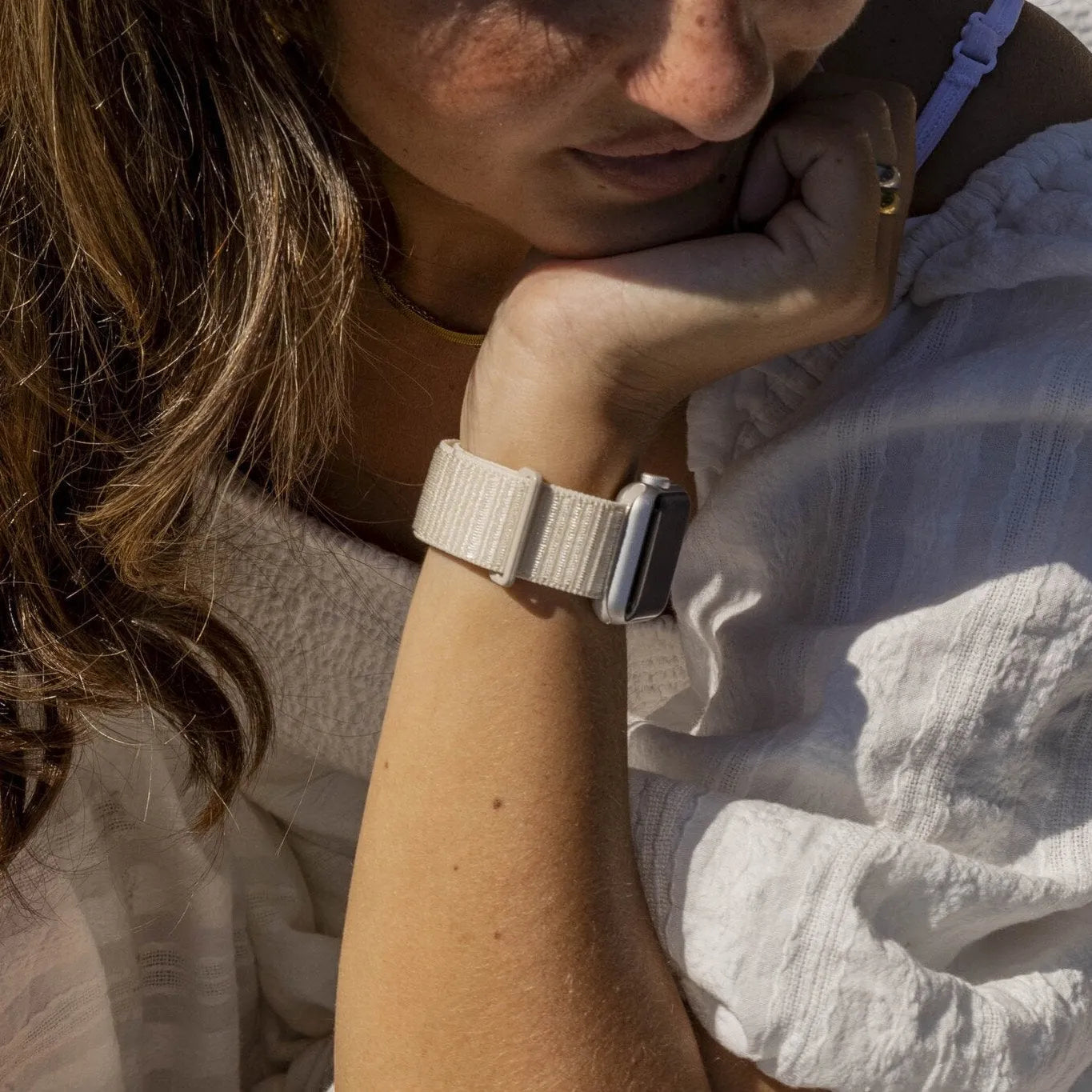 Correa nylon xoxo Wildhearts Apple Watch (blanco estrella)
