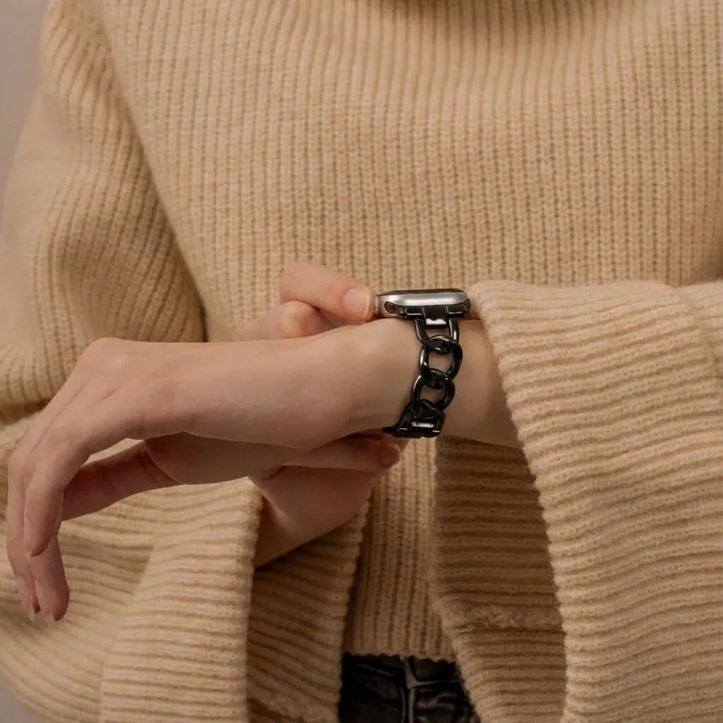 Correa cadena de acero Apple Watch (negro)
