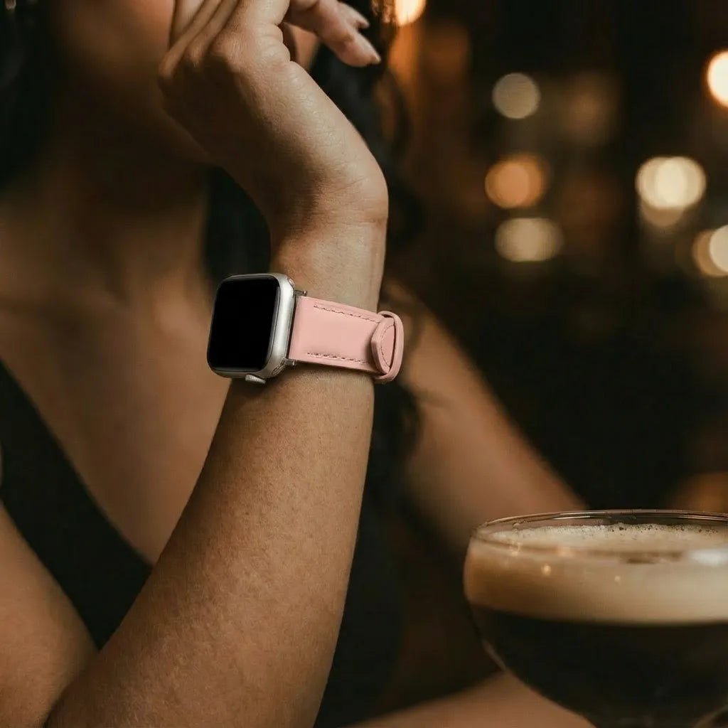 Correa cuero 'Slimfit' Apple Watch (rosado)