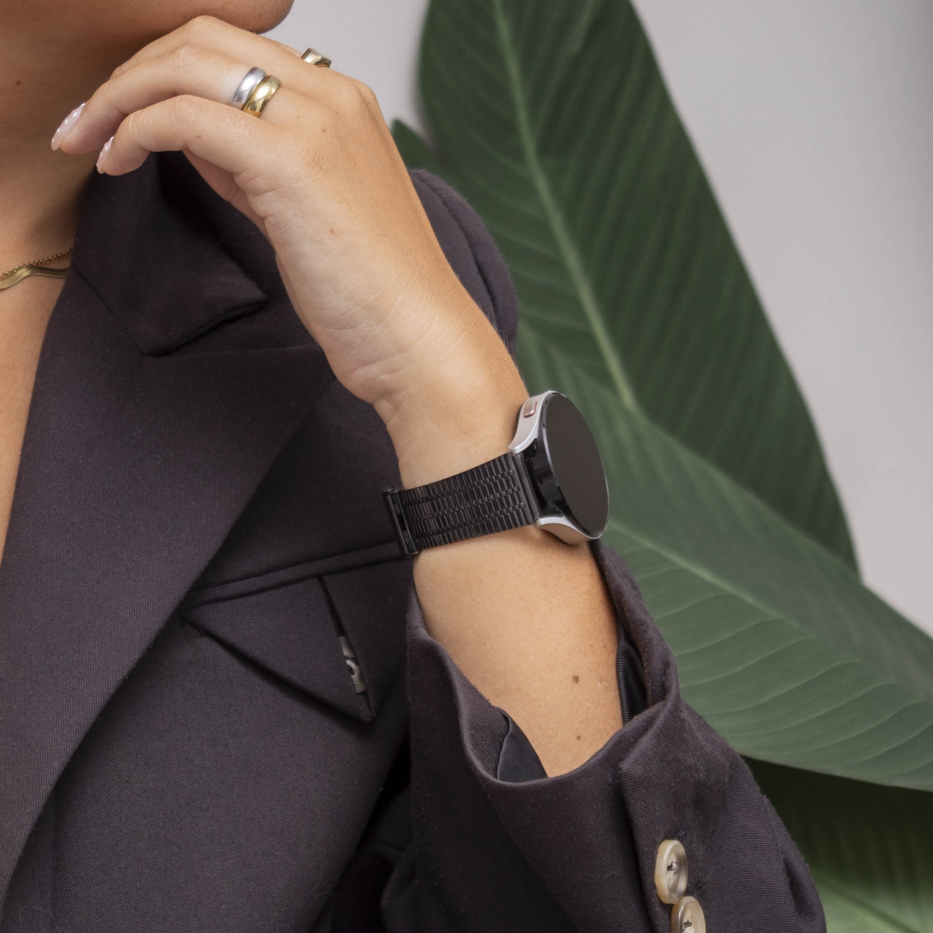 Correa acero elegante Samsung Galaxy Watch 6 Classic 47mm (negro)