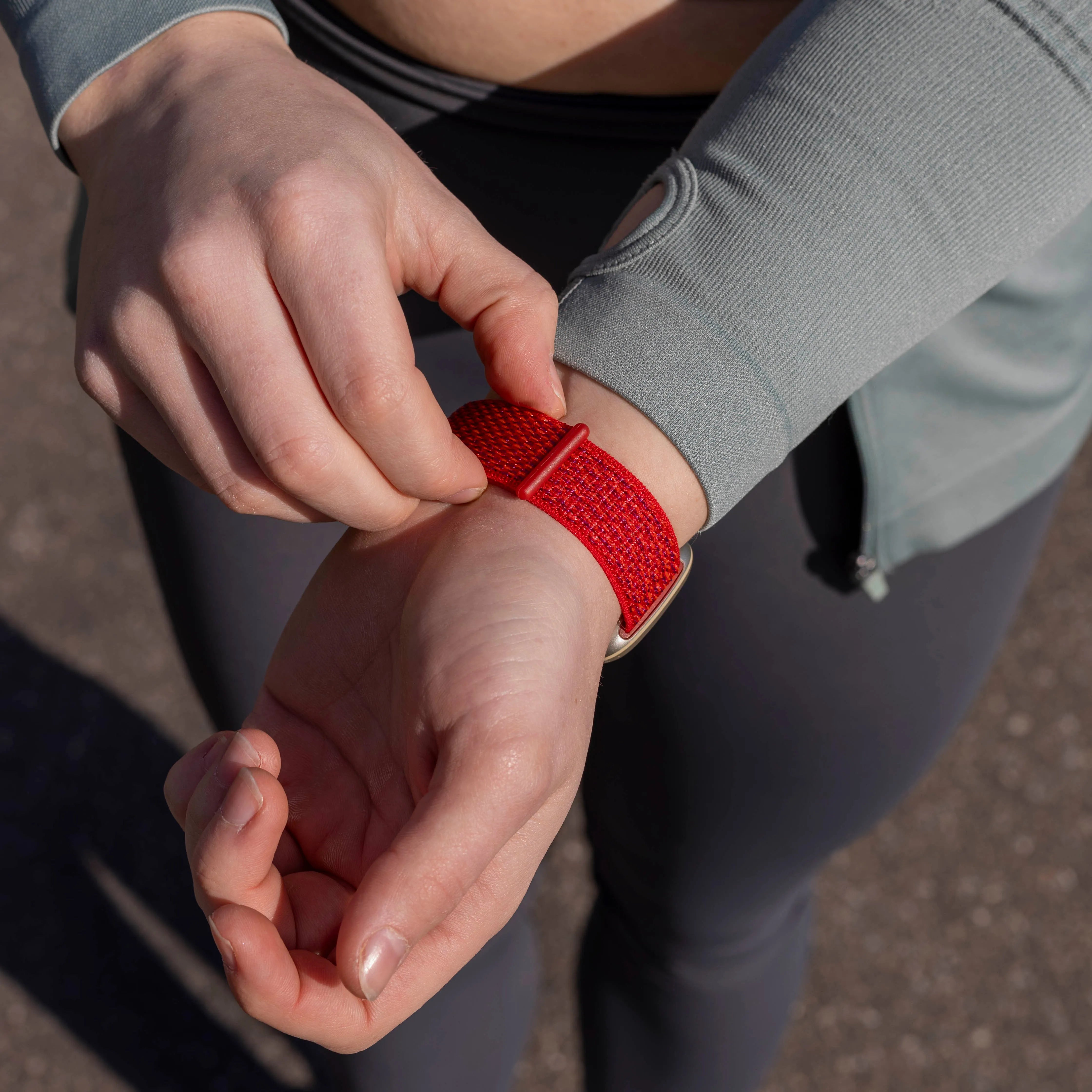 Correa nylon Fitbit Sense (roja)