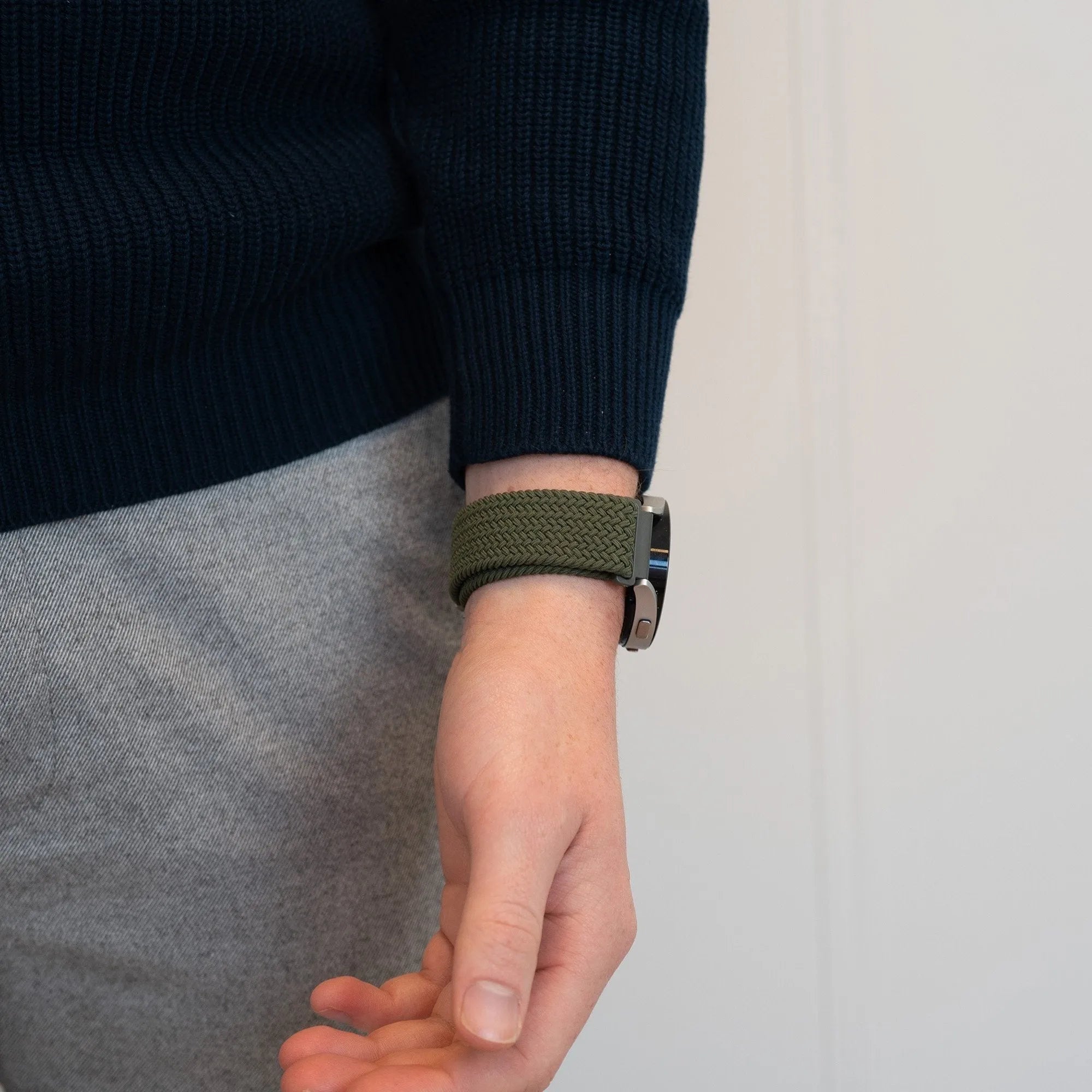 Bandz Correa nylon tejida Oppo Watch X2 (oliva verde)