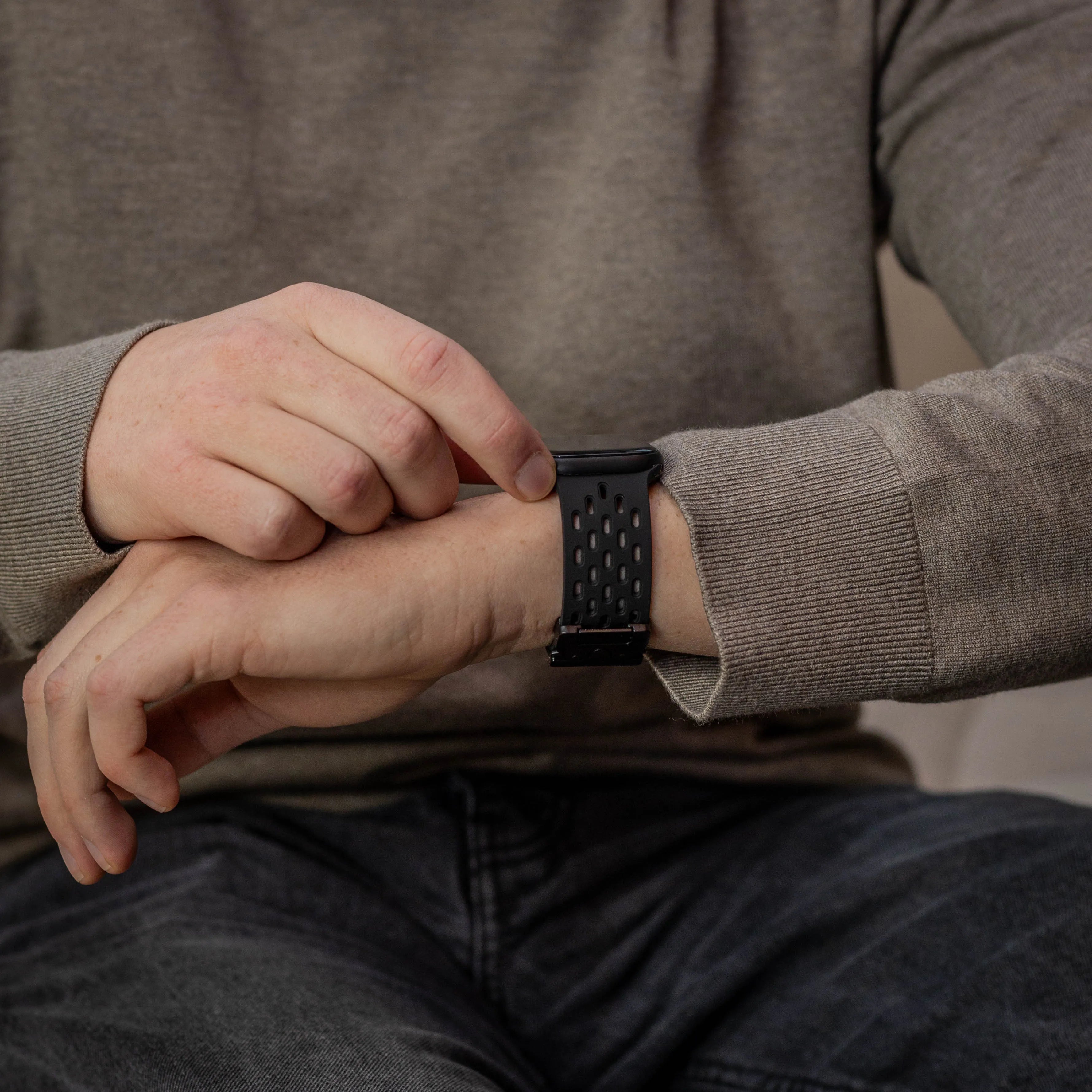Correa silicona air con P-buckle Apple Watch (negra)
