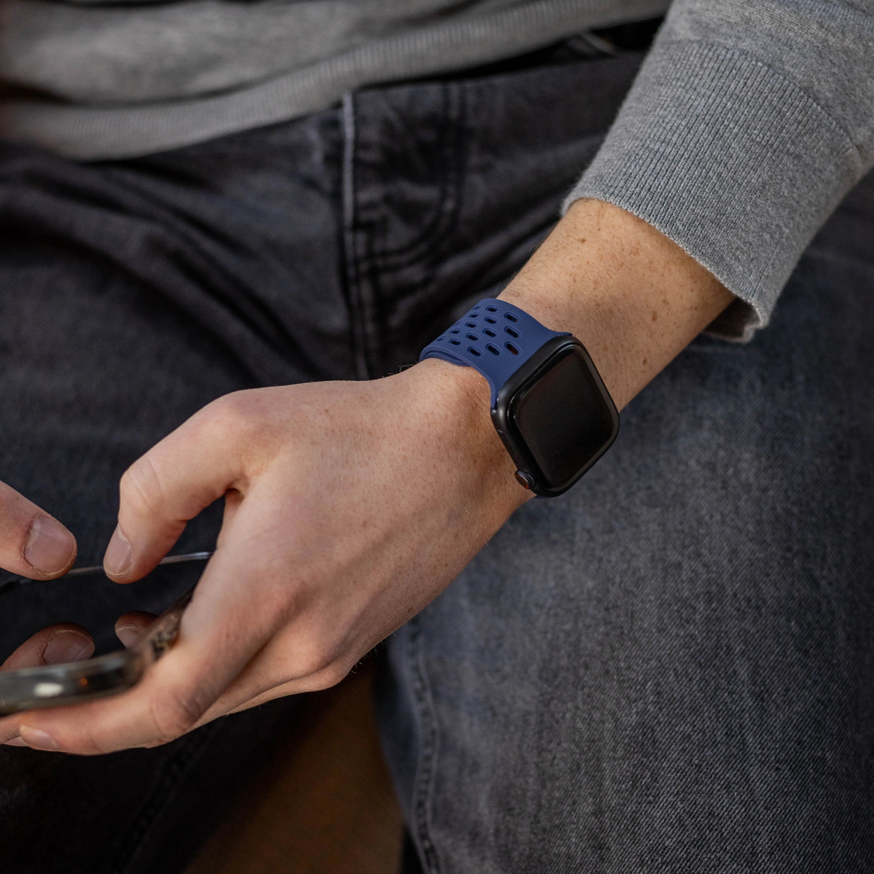 Correa silicona air con P-buckle Apple Watch (azul oscuro)