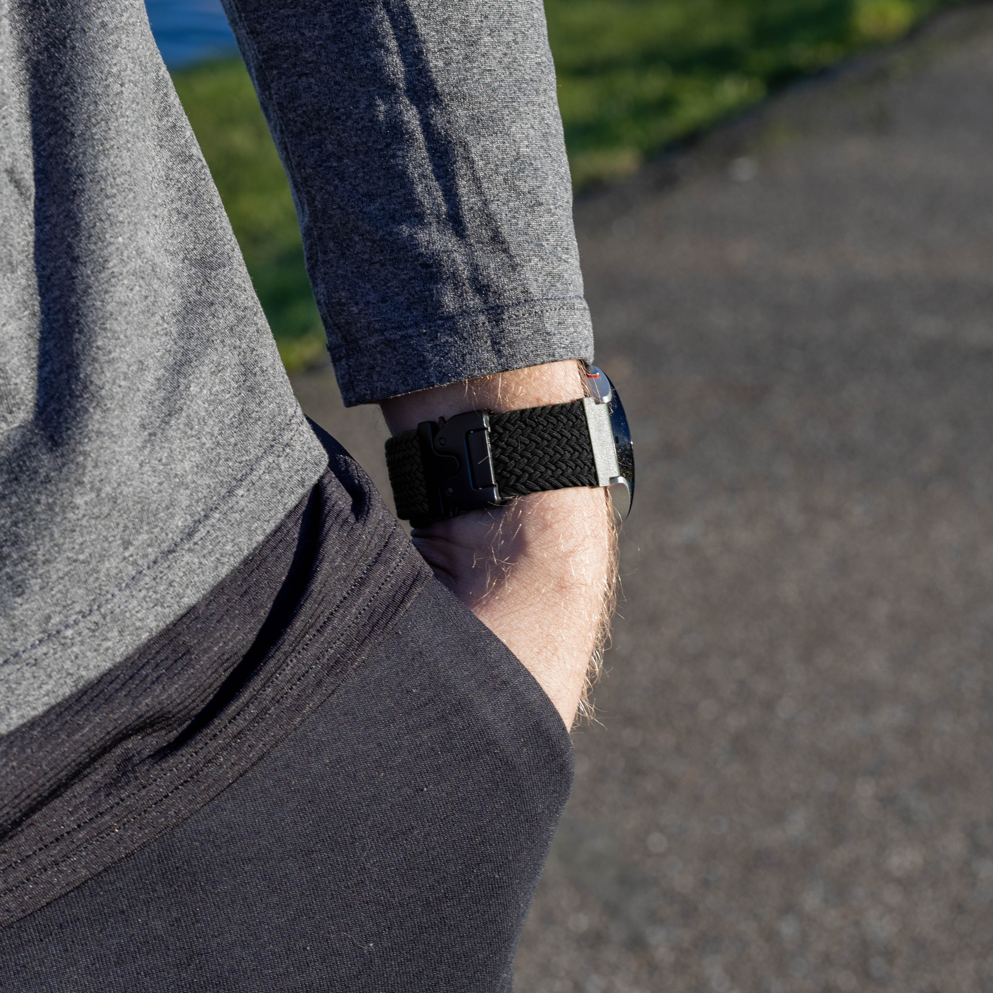 Garmin Forerunner 55 Braided Strap with P-Buckle (Black)