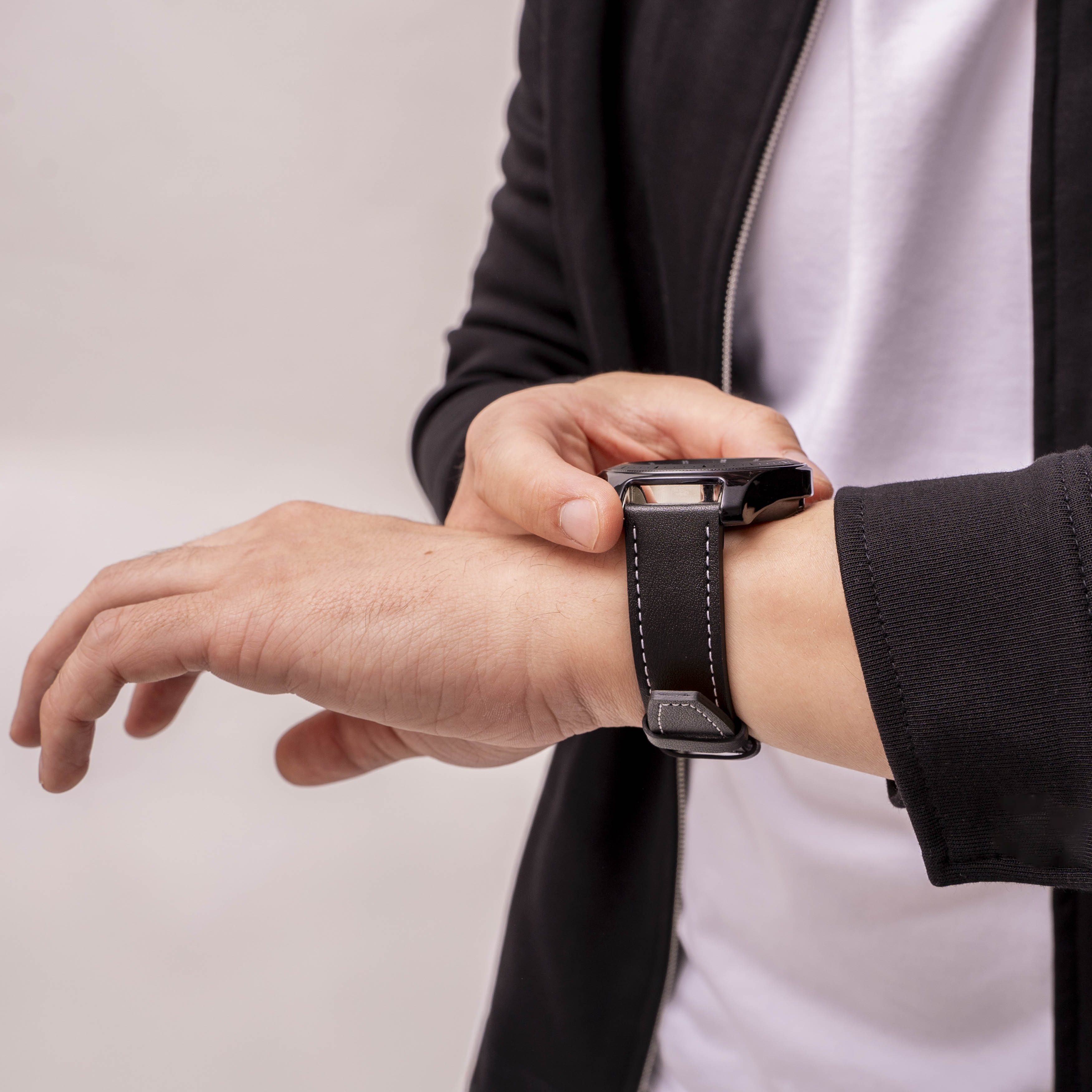 Xiaomi Watch 2 'One Push' Leather Strap (Black)