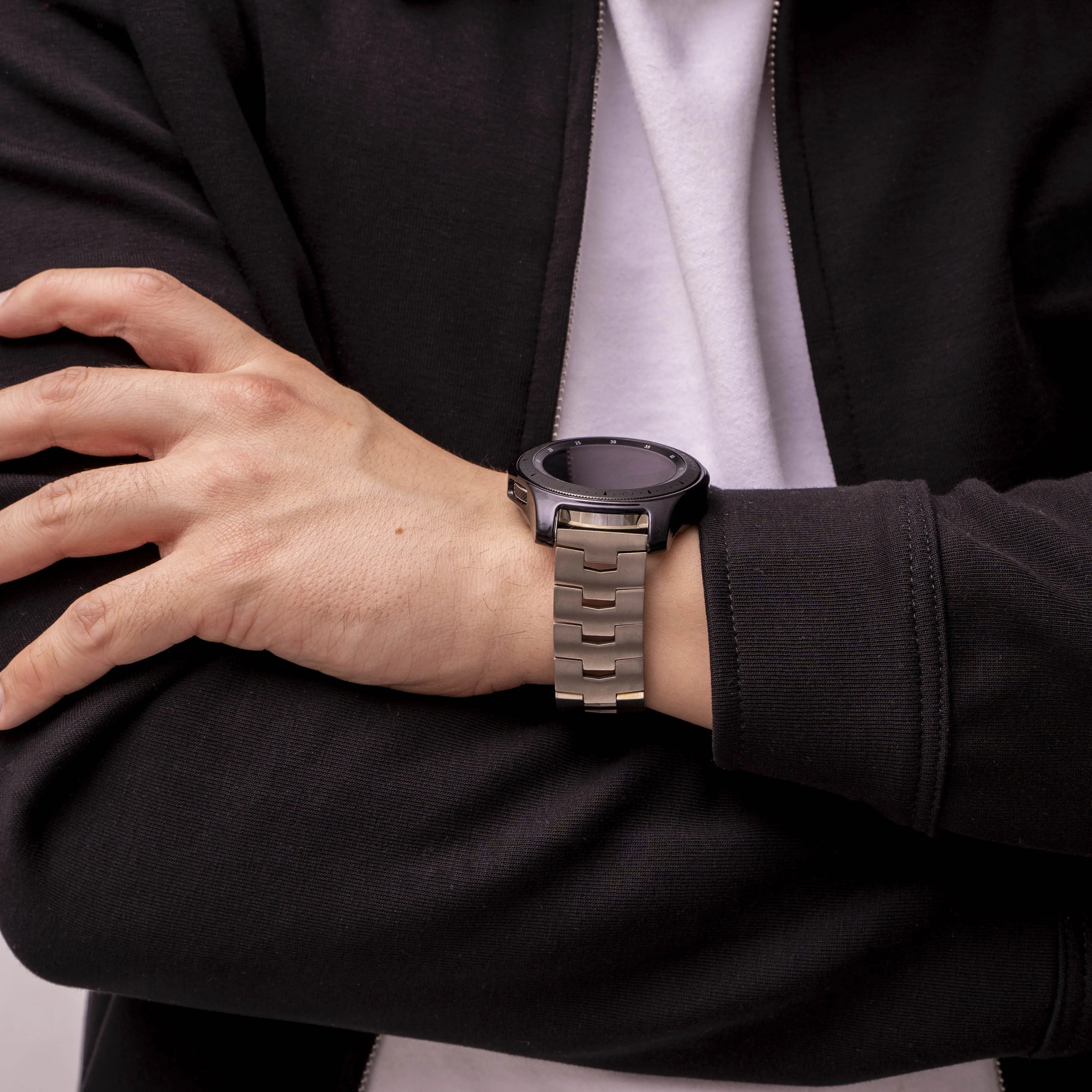 Correa titanio granulado Oppo Watch X2 - cierre plano (plateado)