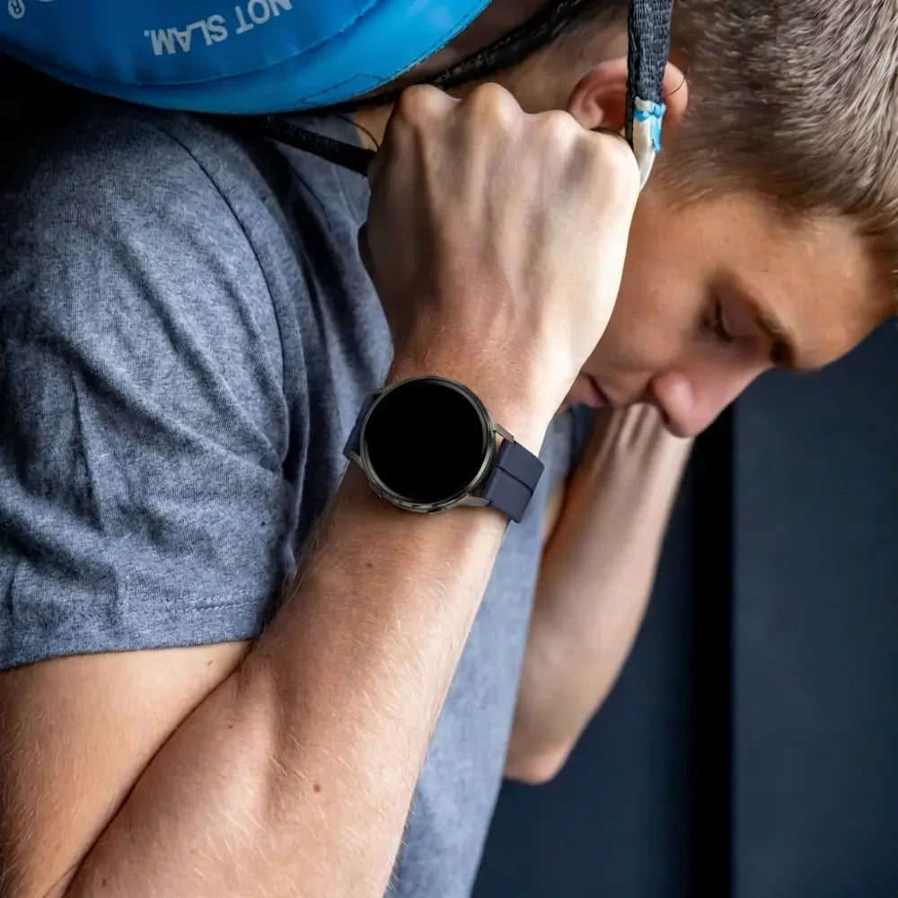 Bandz Garmin Forerunner 165 Silicone Strap with D-Buckle (Dark Blue)