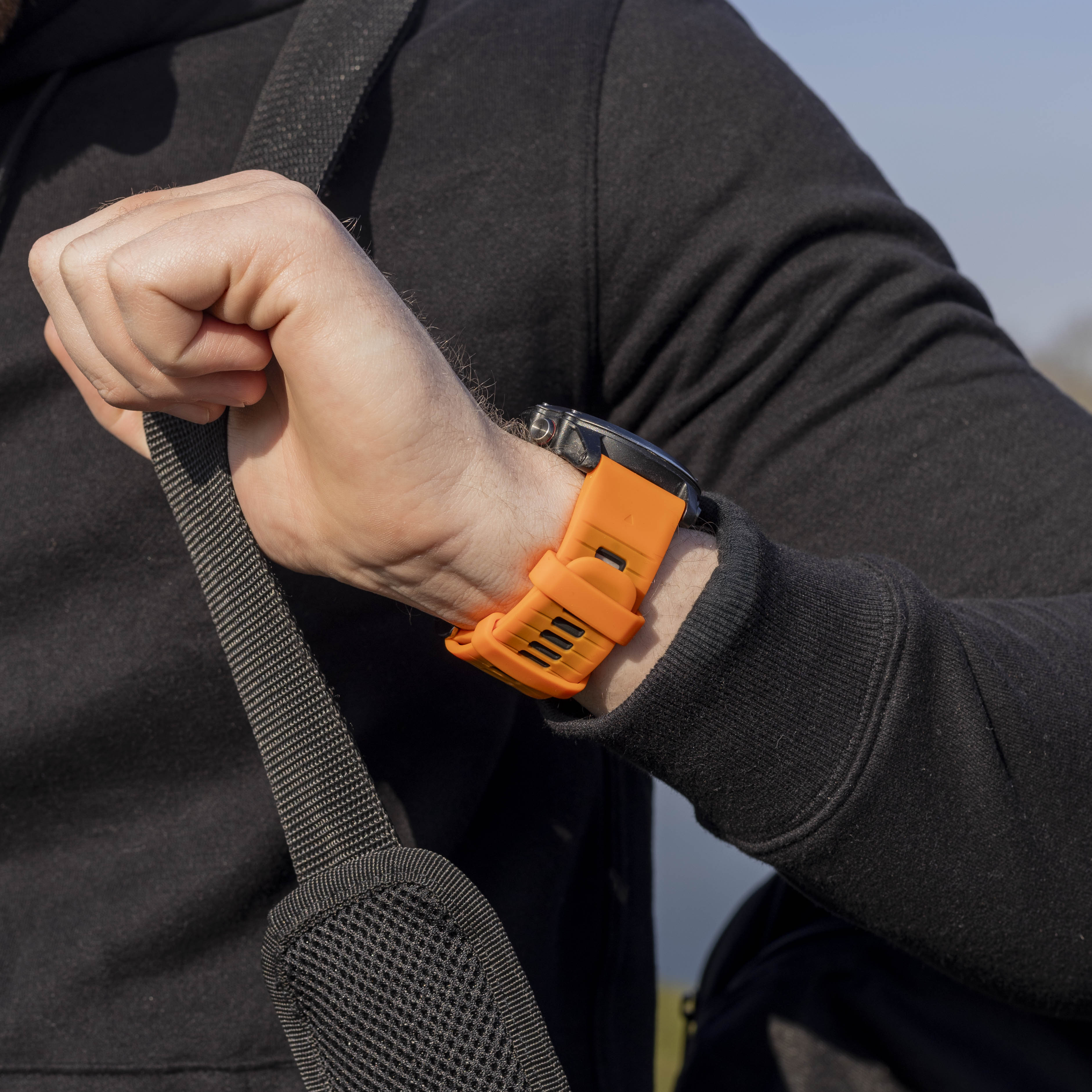 Correa deportiva con hebilla Garmin Fenix 5x / 6x (naranja/negro)