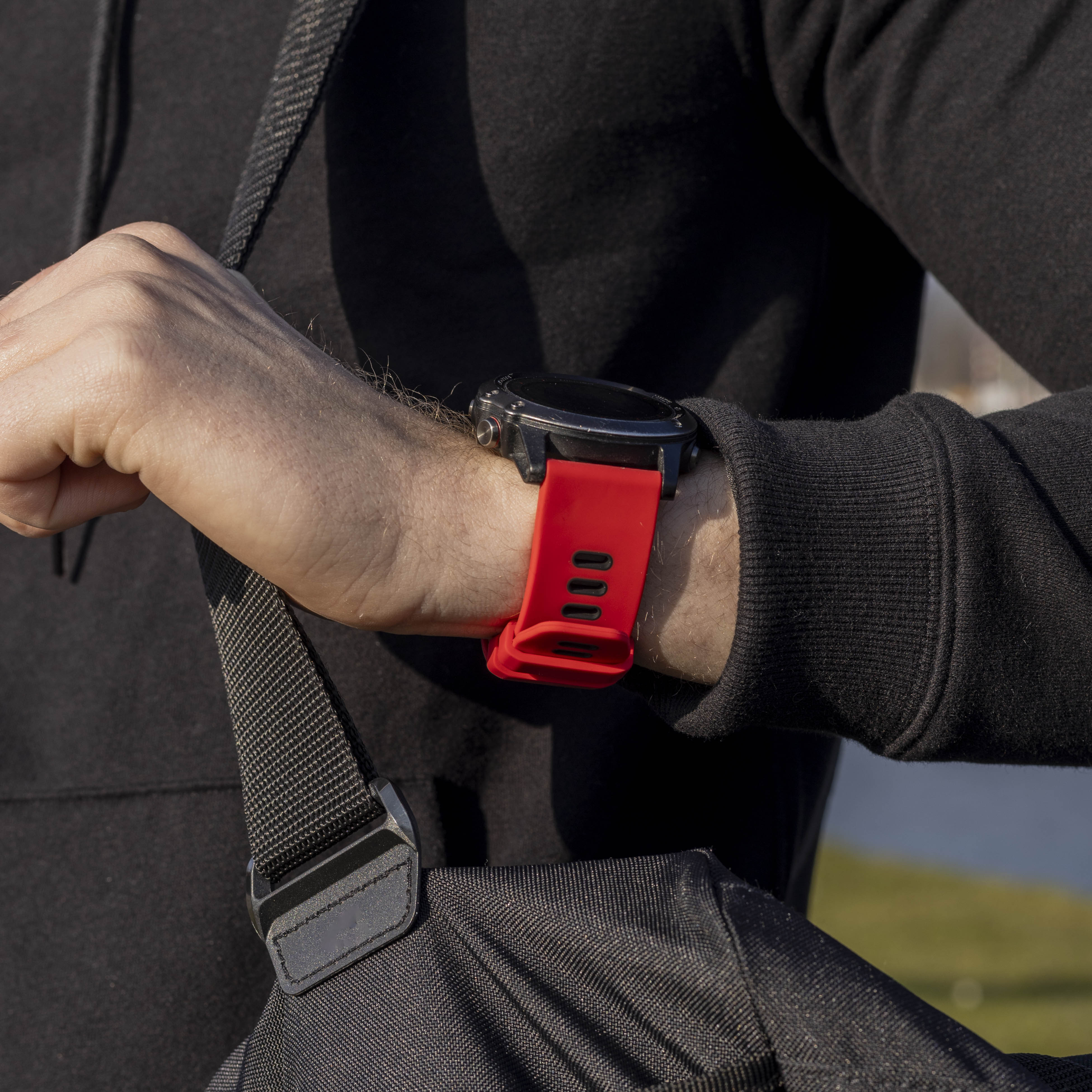 Correa deportiva Garmin Fenix 7x (roja/negra)