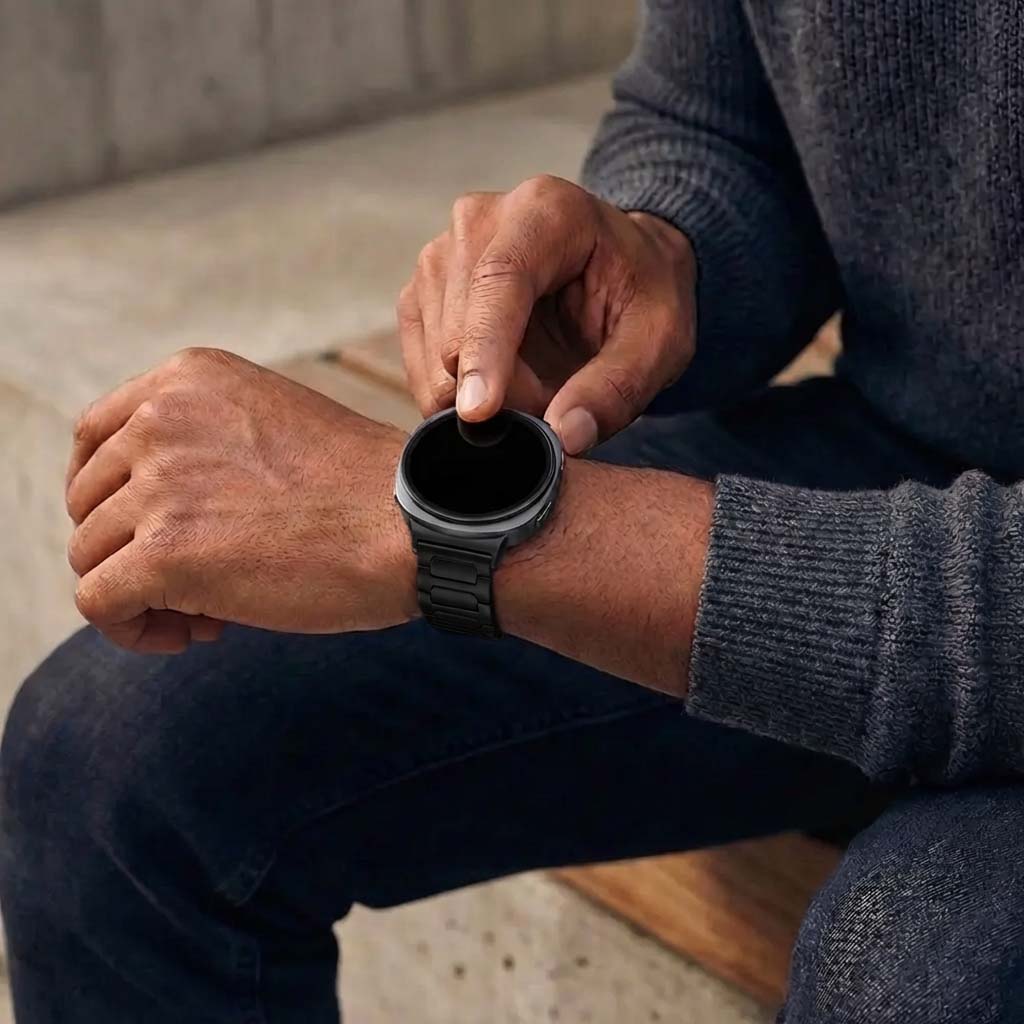 Bandz Correa titanio 'Deluxe' Samsung Galaxy Watch 8 Classic (negro)