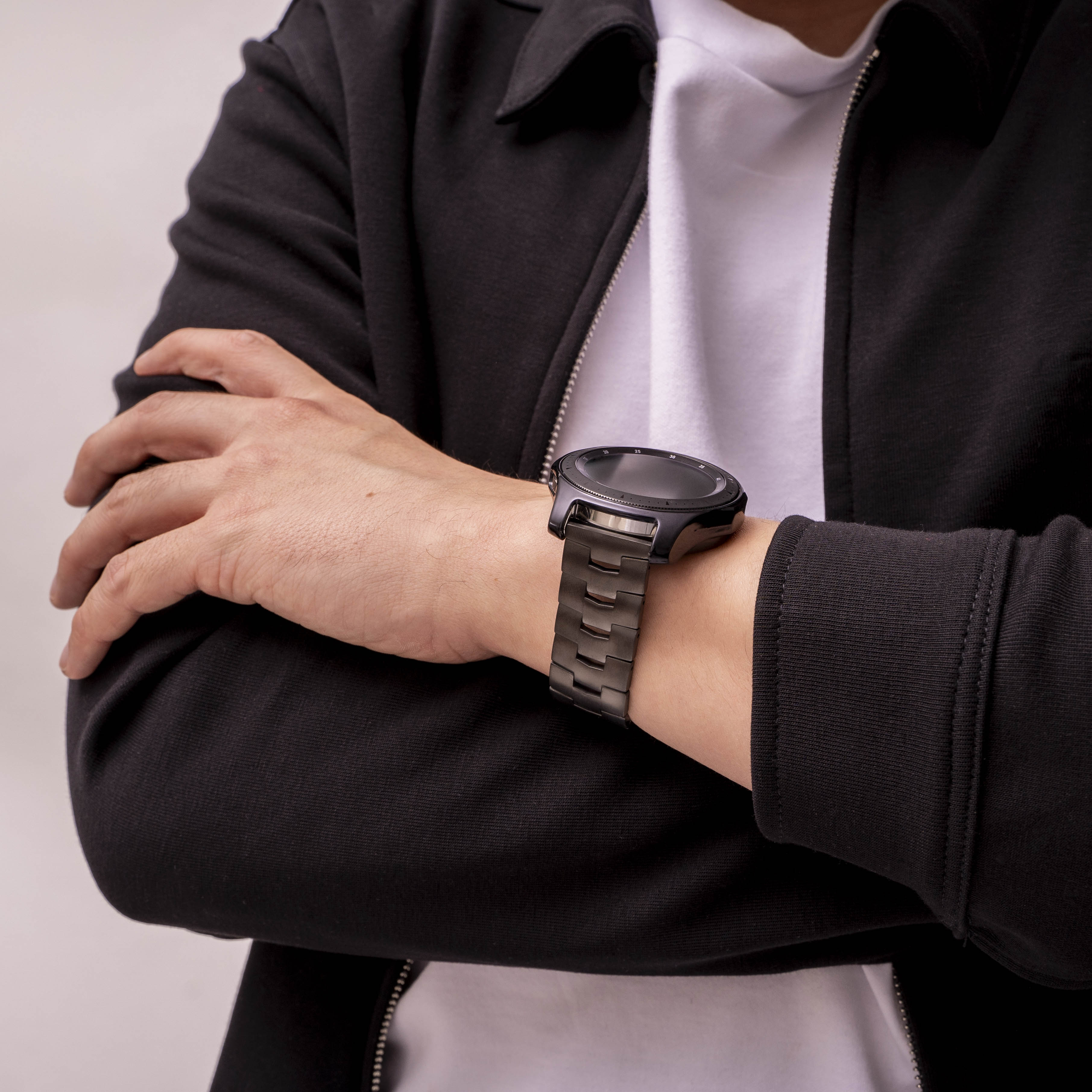 Samsung Galaxy Watch 46 mm Titanio Correa de granos (broche plano) (grafito)