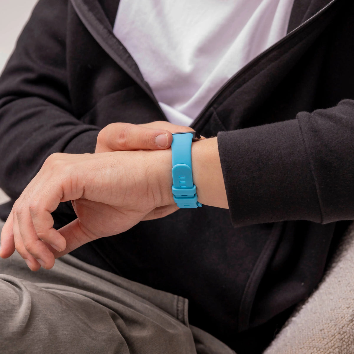 Silicone Strap, light blue, lifestyle photo