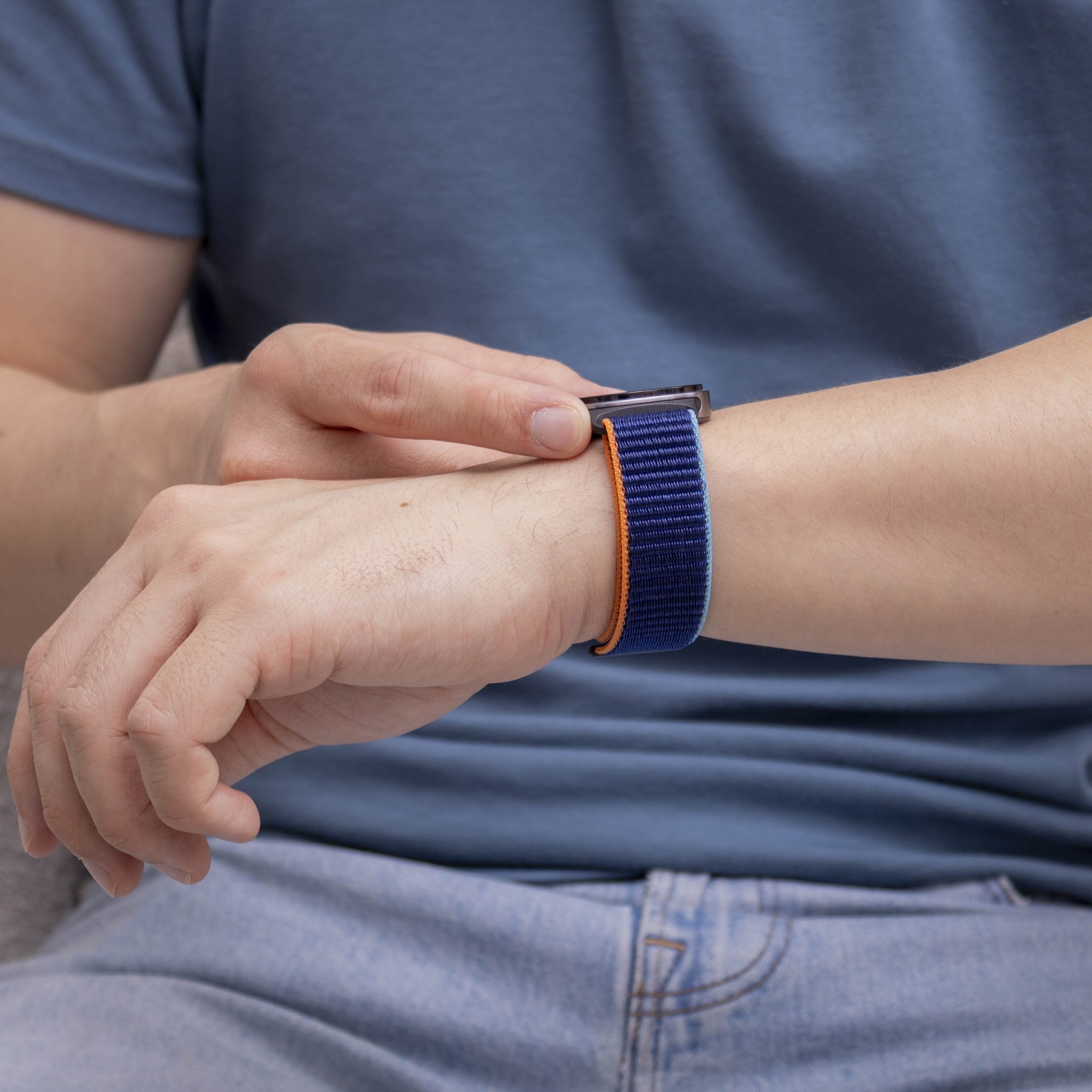 Correa nylon Samsung Galaxy Watch 8 - 44mm (azul oscuro mix)