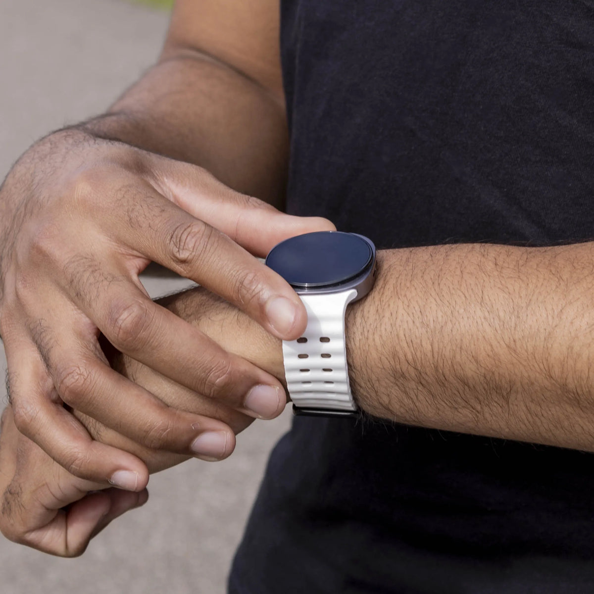 Silicone Ocean Strap, white, lifestyle photo