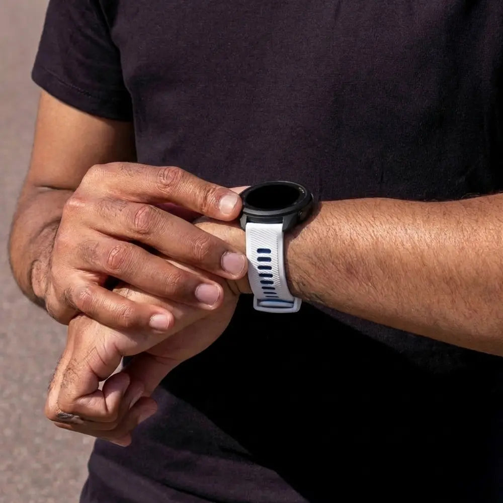 Correa deportiva con hebilla Garmin Vivoactive 5 (blanco/azul)
