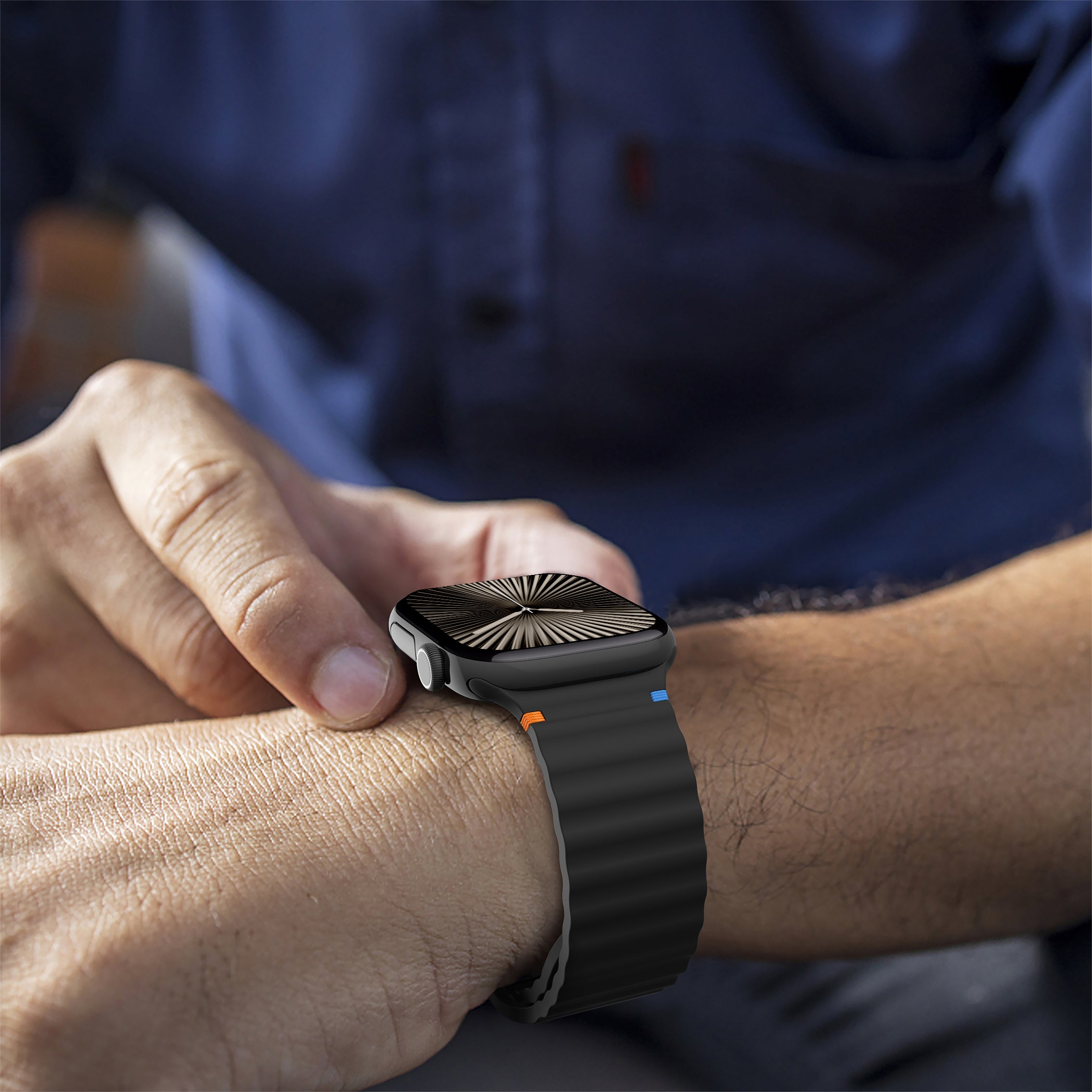 Correa ondulada Apple Watch Ultra (negro)