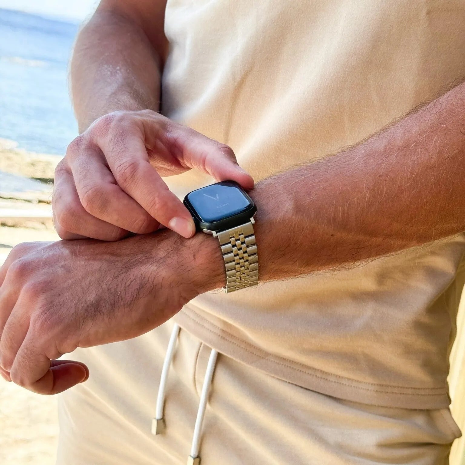 Correa acero Jubilee Apple Watch (plata)