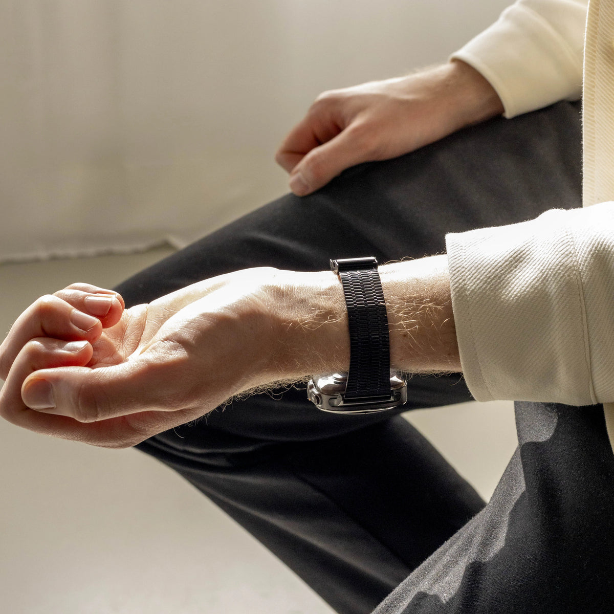 Stainless Steel Strap, black, lifestyle photo